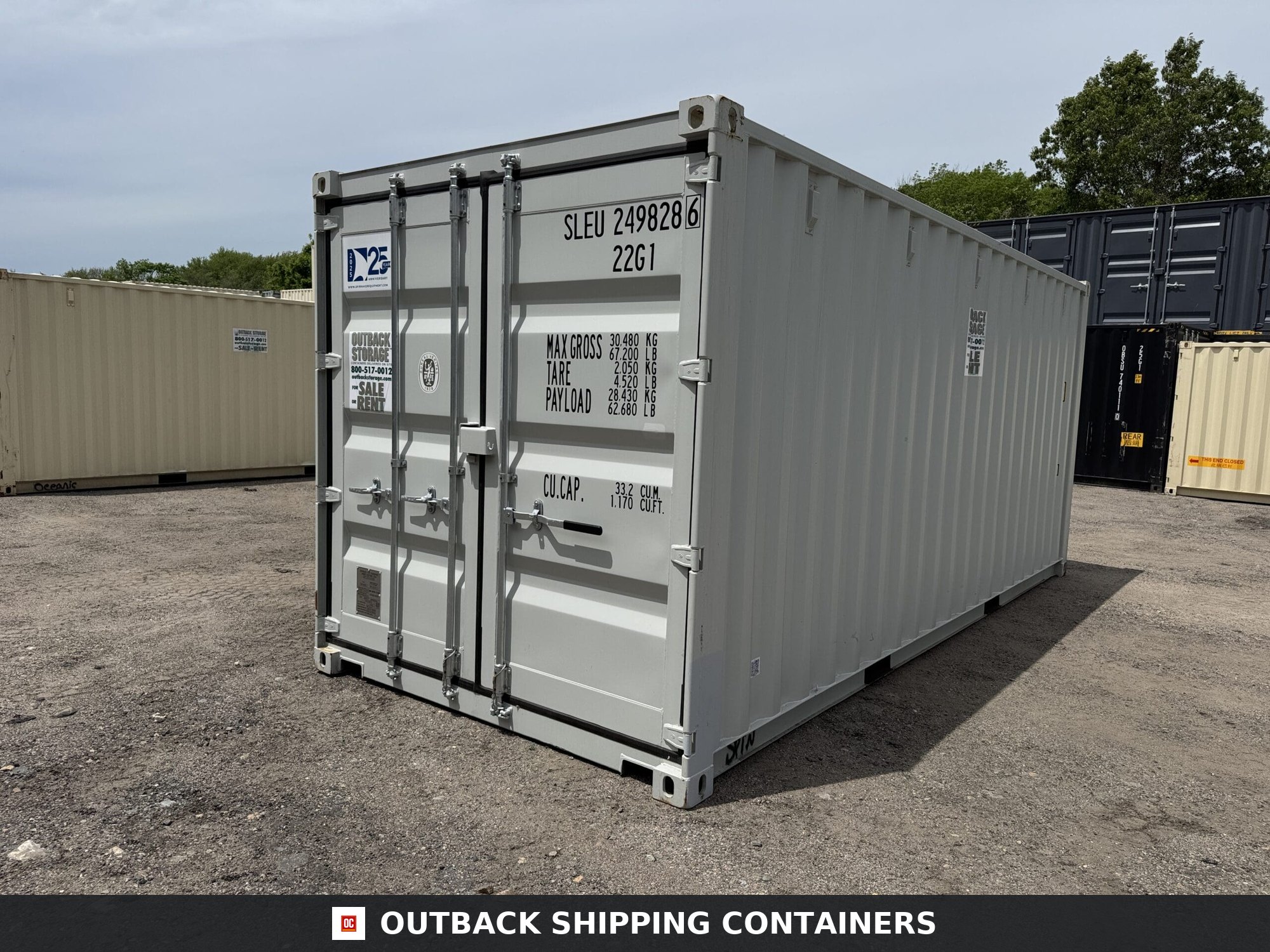 20ft New Shipping Container – Wind & Watertight – Gray — 20ft — new (image 8 of 12)