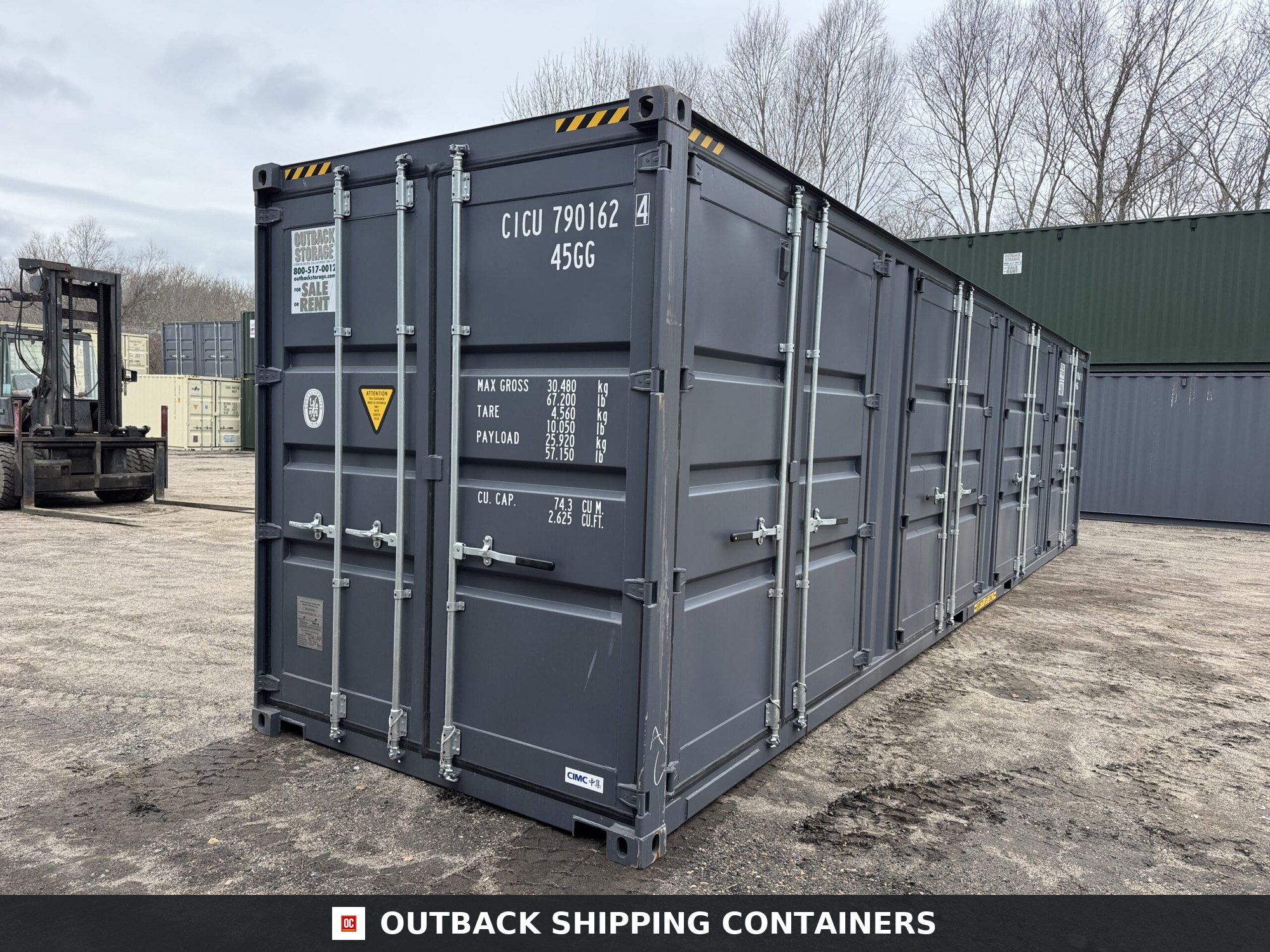 40ft New High Cube Shipping Container — Door and Entry Detail | Outback Shipping Containers 14 40ft New High Cube Shipping Container – Wind & Watertight – Dk Gray — 40ft — new (image 7 of 12)