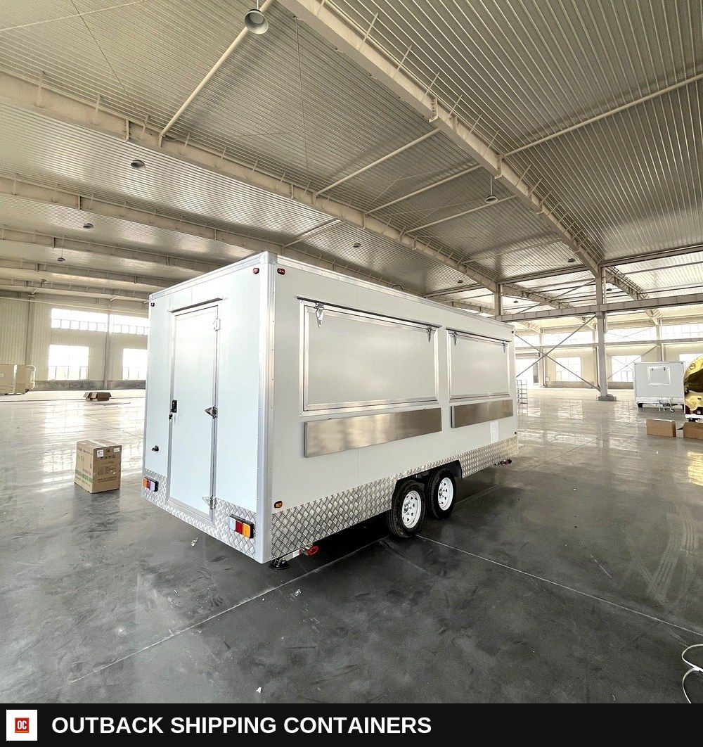 US Standard Drink Food Trailer Mobile square Food Truck Trailer Food Cart — Serving Window And Hatch | Outback Shipping Containers US Standard Drink Food Trailer Mobile square Food Truck Trailer Food Cart for sale — serving window and hatch
