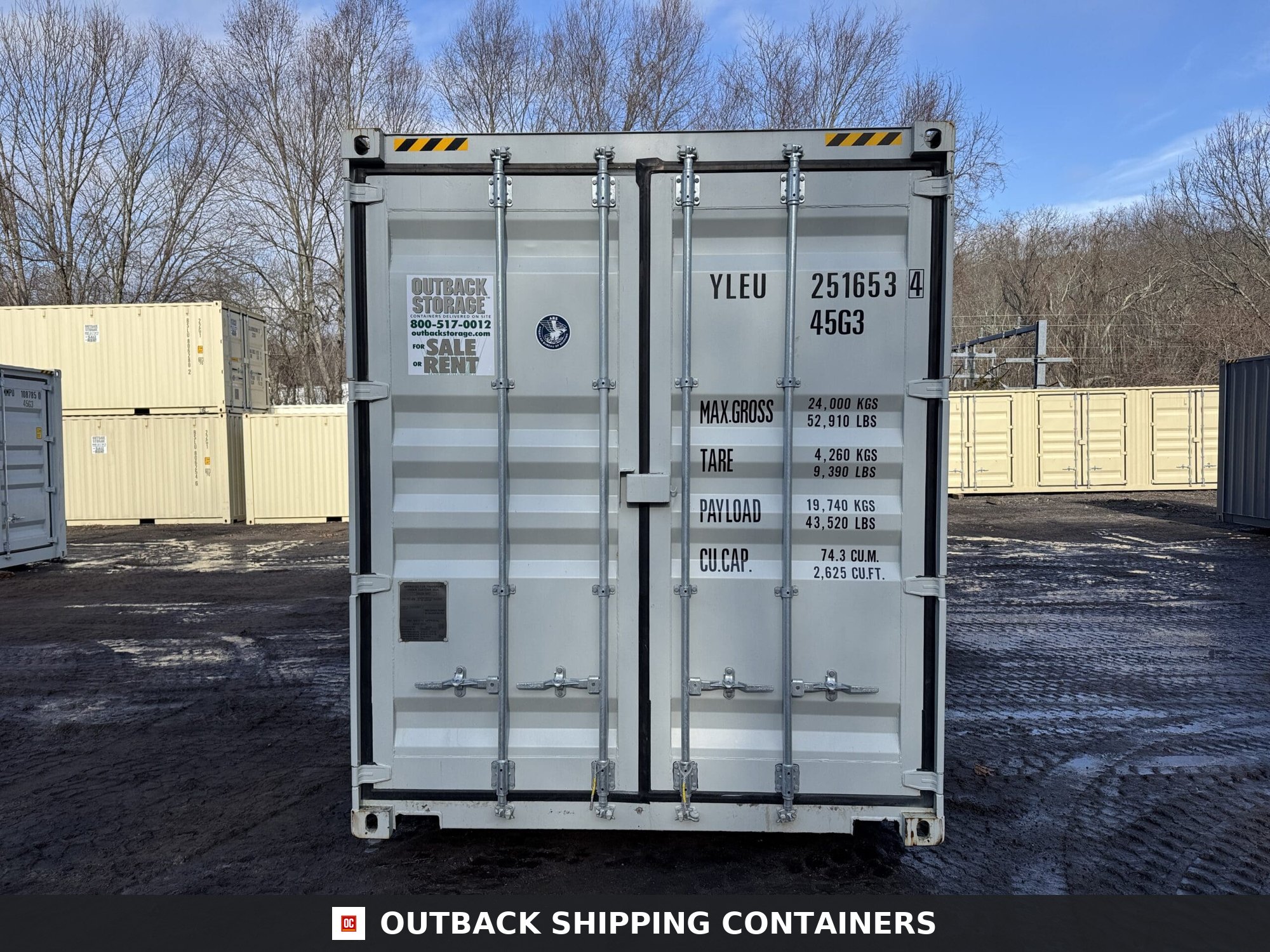 40ft New High Cube Shipping Container – Wind & Watertight – Lt Gray — 40ft — new (image 3 of 12)