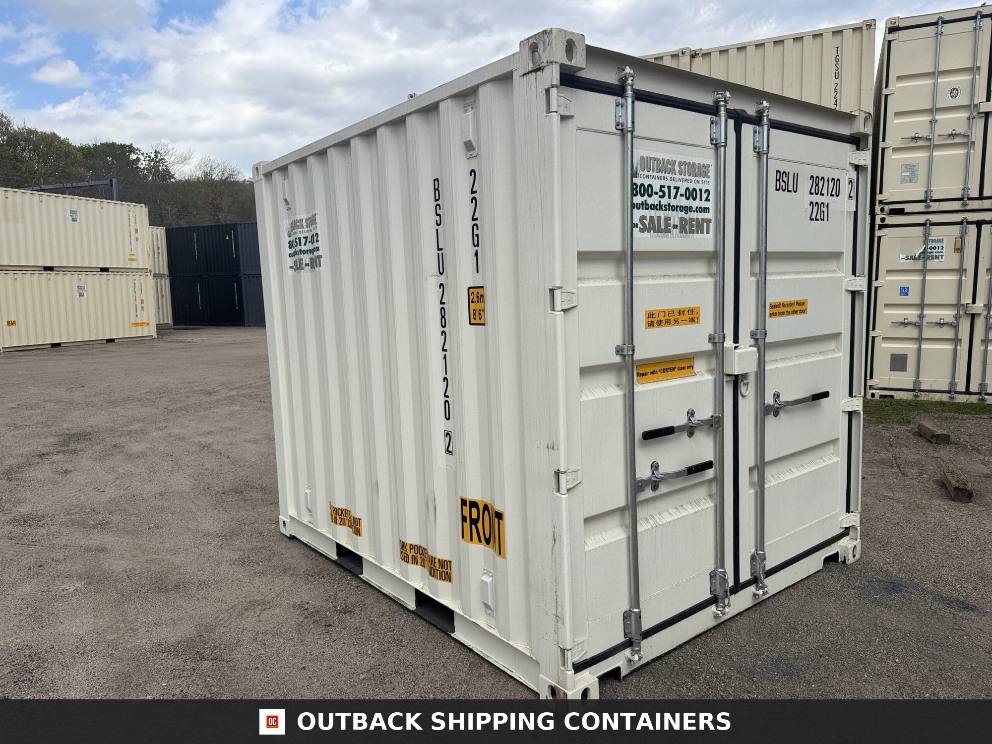 10ft New Shipping / Storage Container – Wind & Watertight – White — 10ft — new (image 1 of 10)