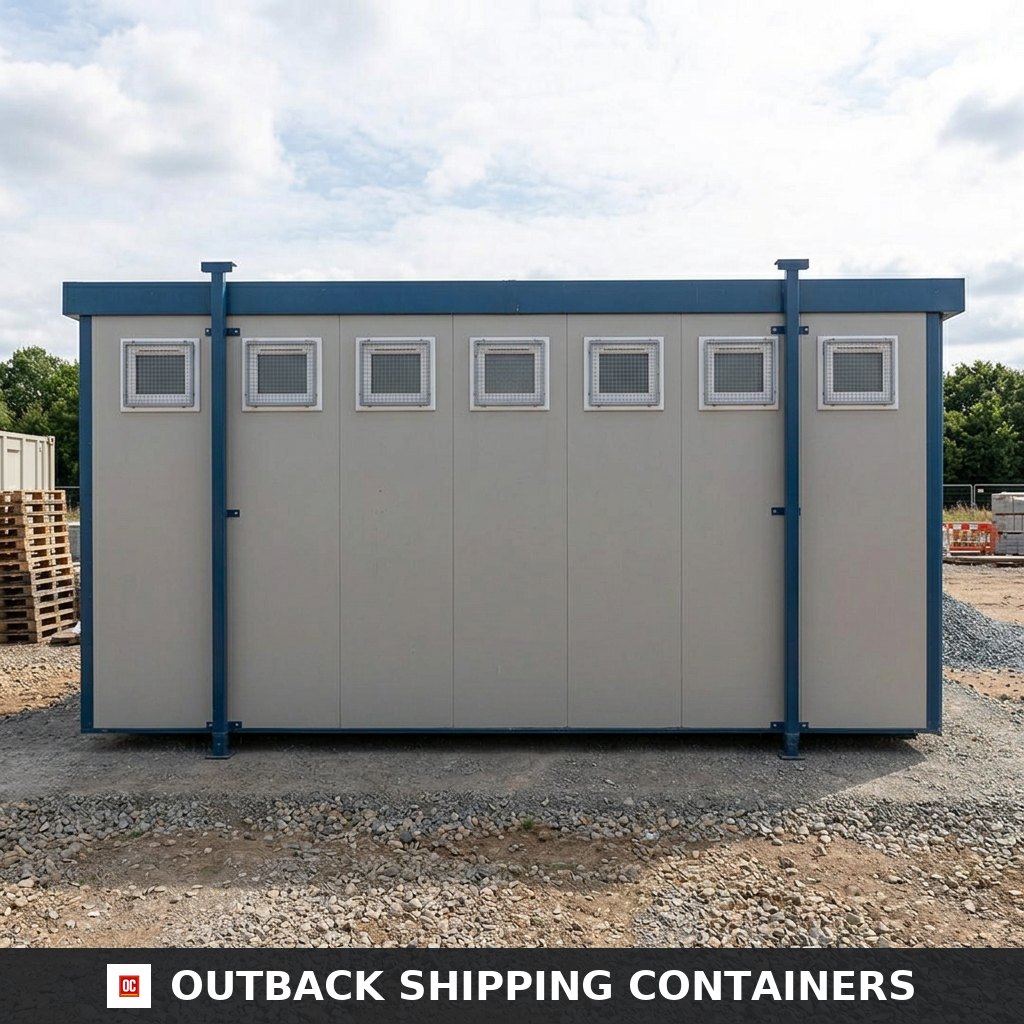6+1 Steel Toilet Cabin for Sale — Interior Detail | Outback Shipping Containers 6+1 Steel Toilet Cabin — new — sanitation units (image 6 of 6)