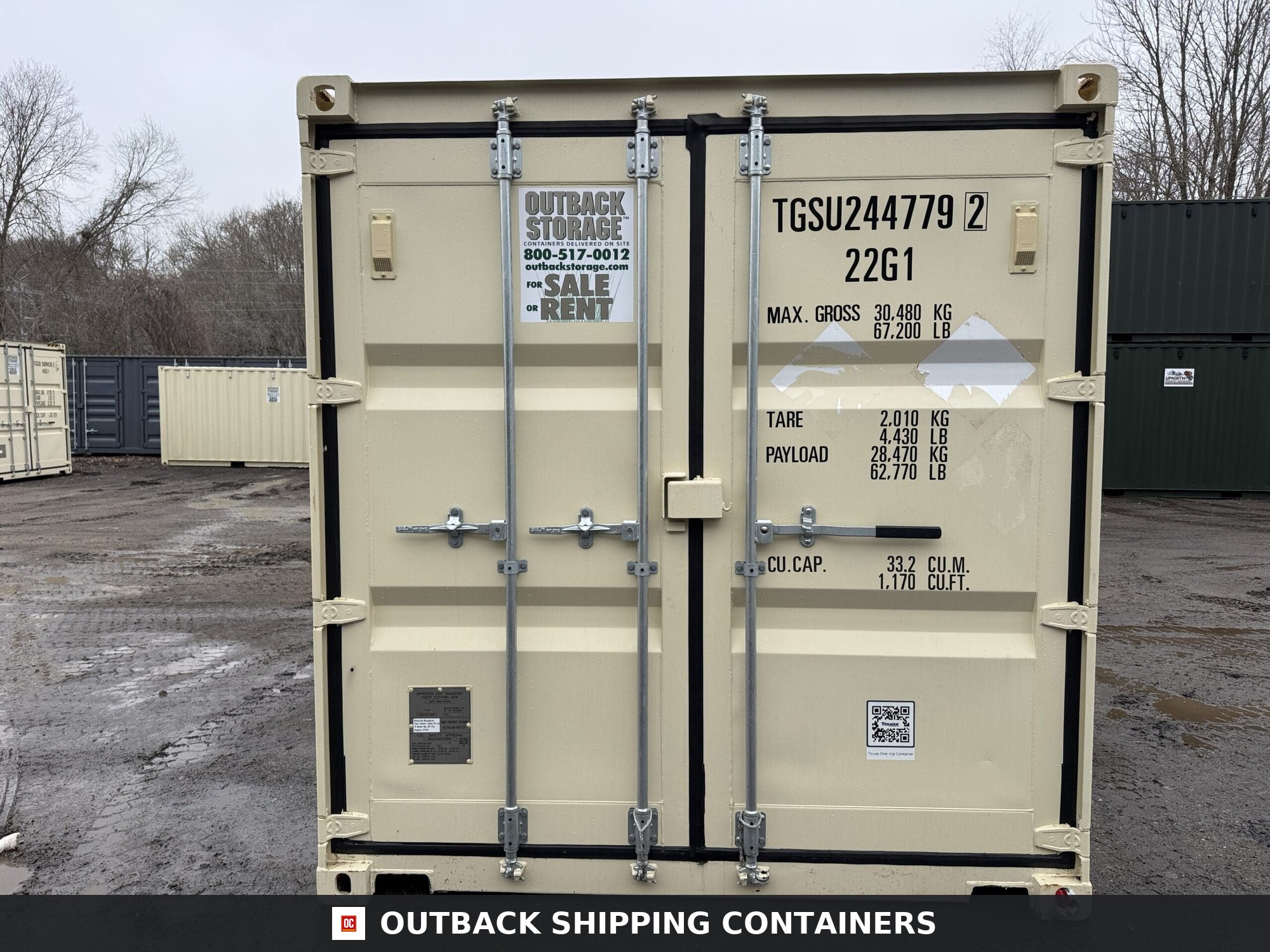 20ft New Shipping Container – Wind & Watertight – Beige — 20ft — new (image 3 of 12)