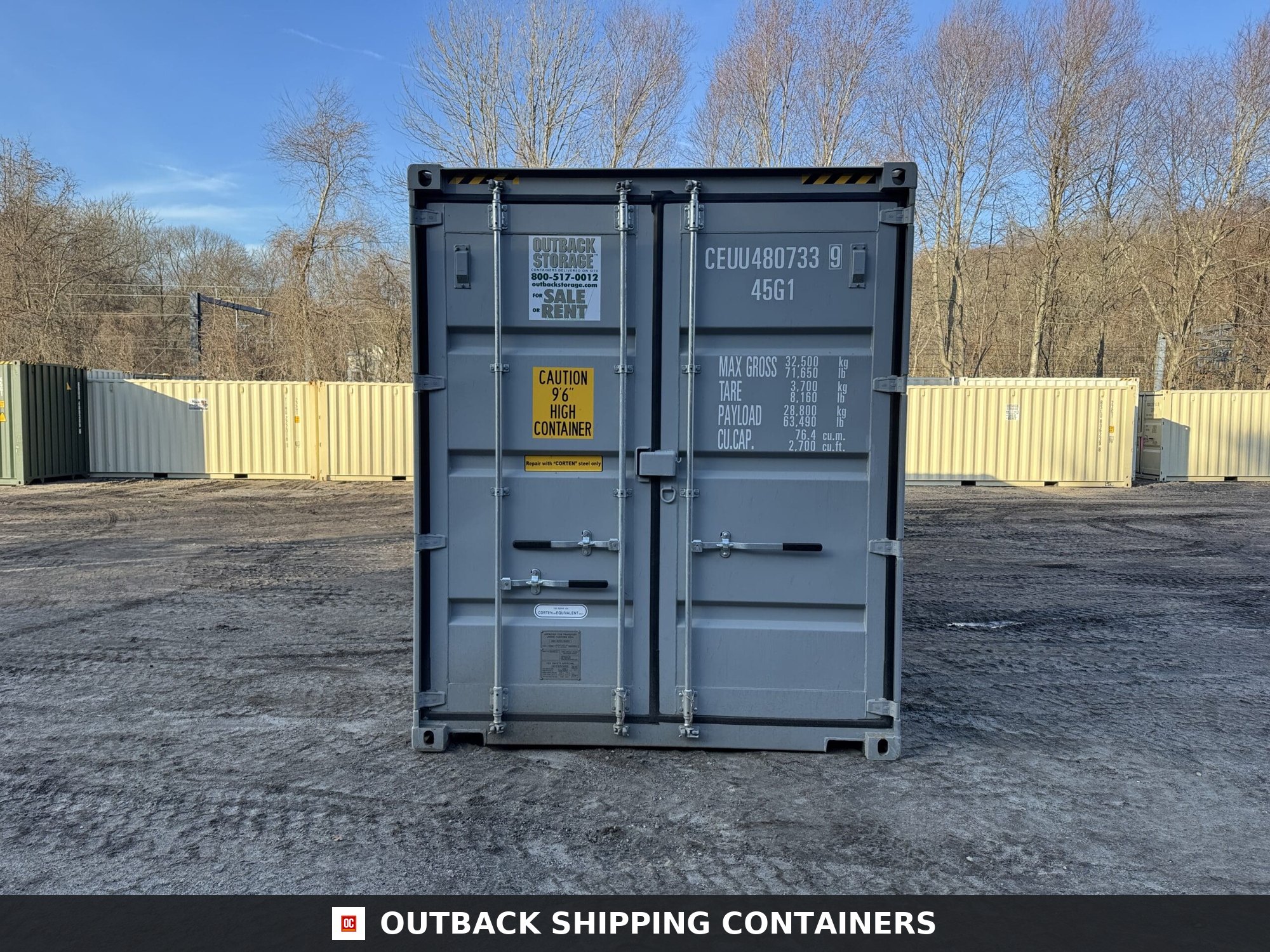 40ft New High Cube Shipping Container – Wind & Watertight – Gray — 40ft — new (image 3 of 12)