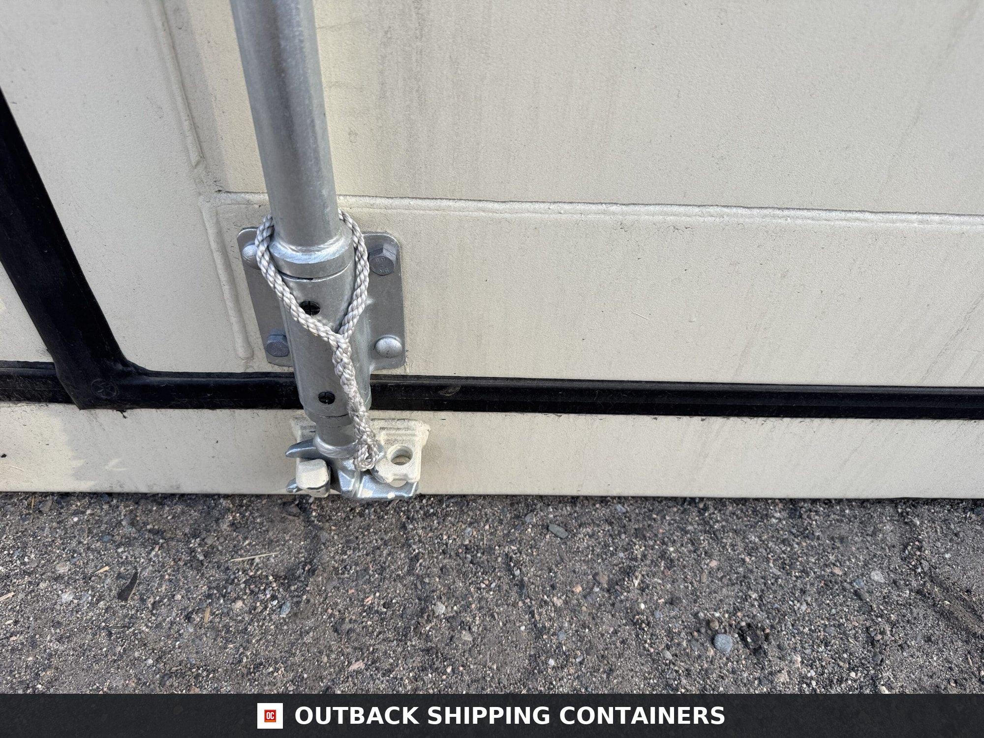 20ft New High Cube Shipping Container — Door and Entry Detail | Outback Shipping Containers 6 20ft New High Cube Shipping Container – Wind & Watertight – Beige — 20ft — new (image 7 of 12)