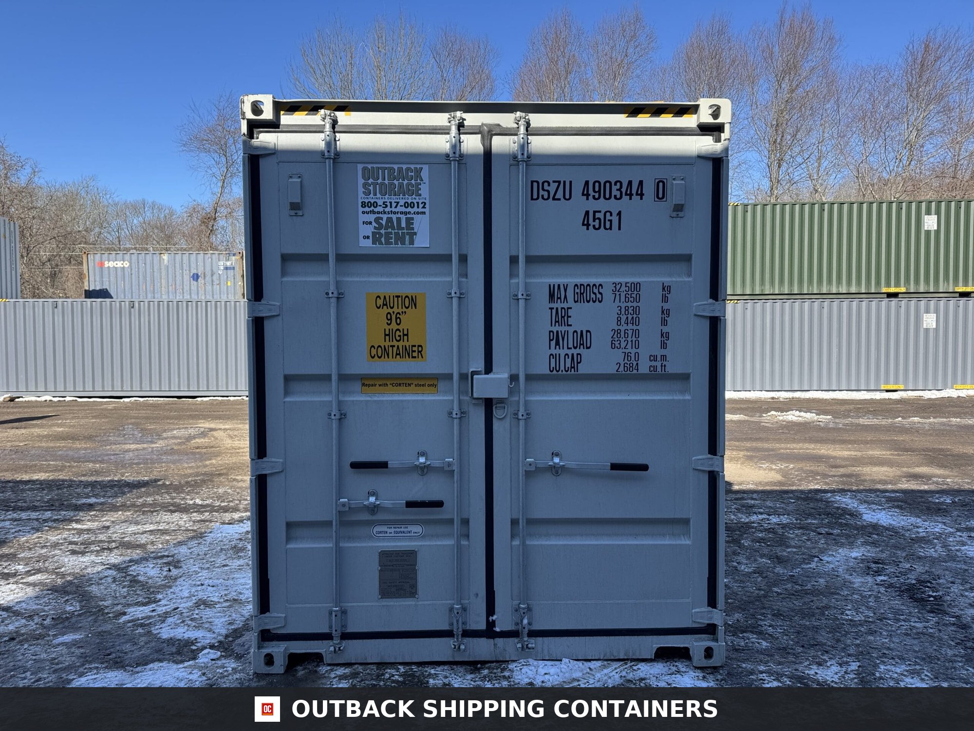 40ft New High Cube Shipping Container – Wind & Watertight – Gray — 40ft — new (image 3 of 12)