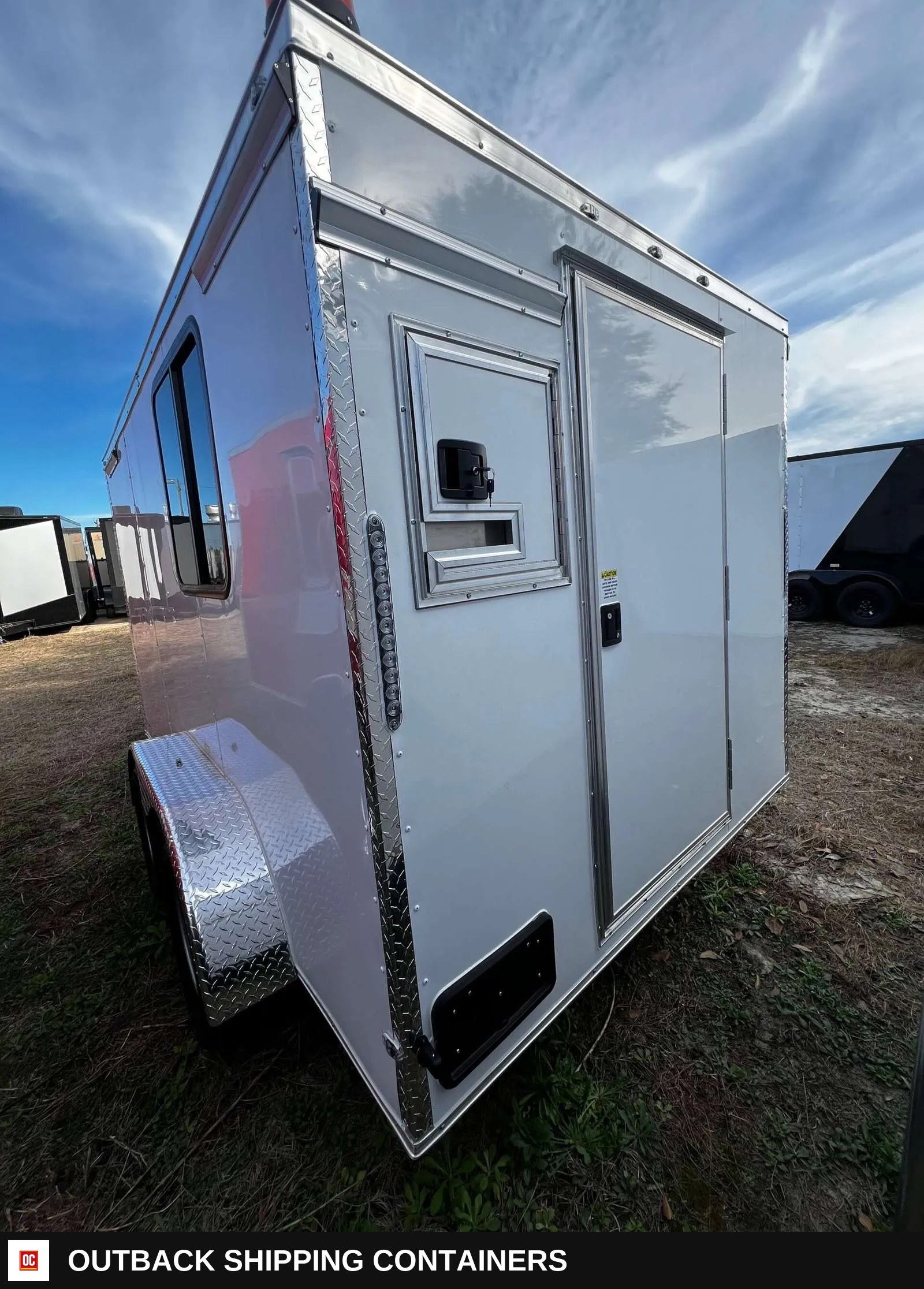 Hook and Line Cargo Custom 7x12 Tandem Axle Splicing Trailer — Driver-Side Profile | Outback Shipping Containers Hook and Line Cargo Custom 7x12 Tandem Axle Splicing Trailer for sale — driver-side profile