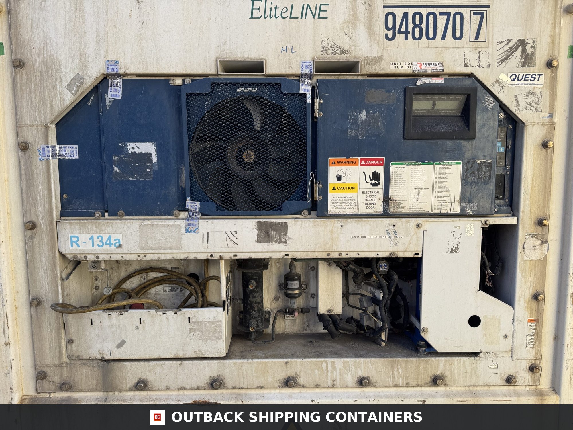 40ft As-Is High Cube Shipping Container for Sale — Corner Casting and Frame Detail 40ft As-Is High Cube Shipping Container – Wind & Watertight – White — 40ft — as_is (image 10 of 12)