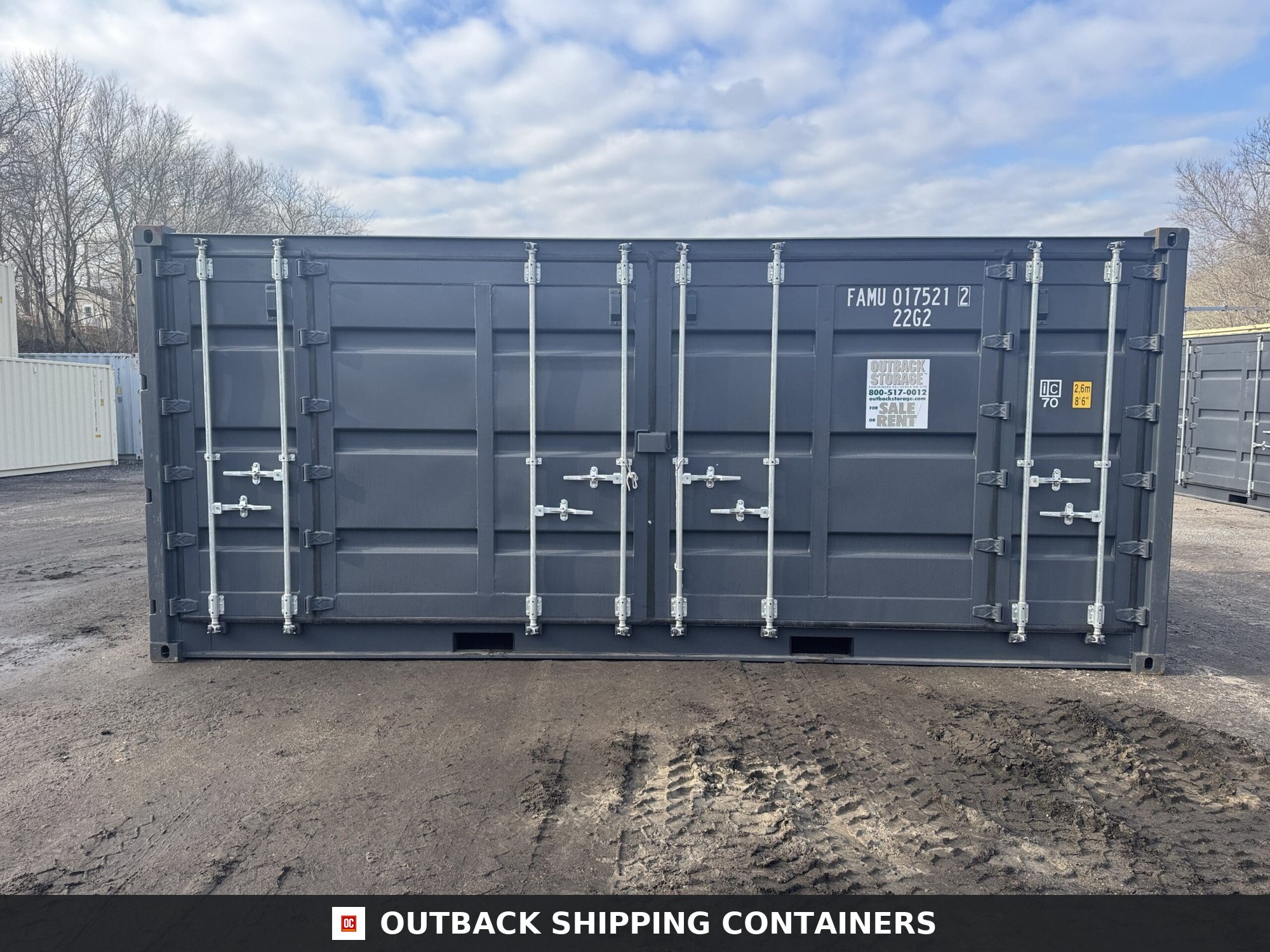 20ft Open Side New Shipping Container – Wind & Watertight – Gray — 20ft — new (image 9 of 12)