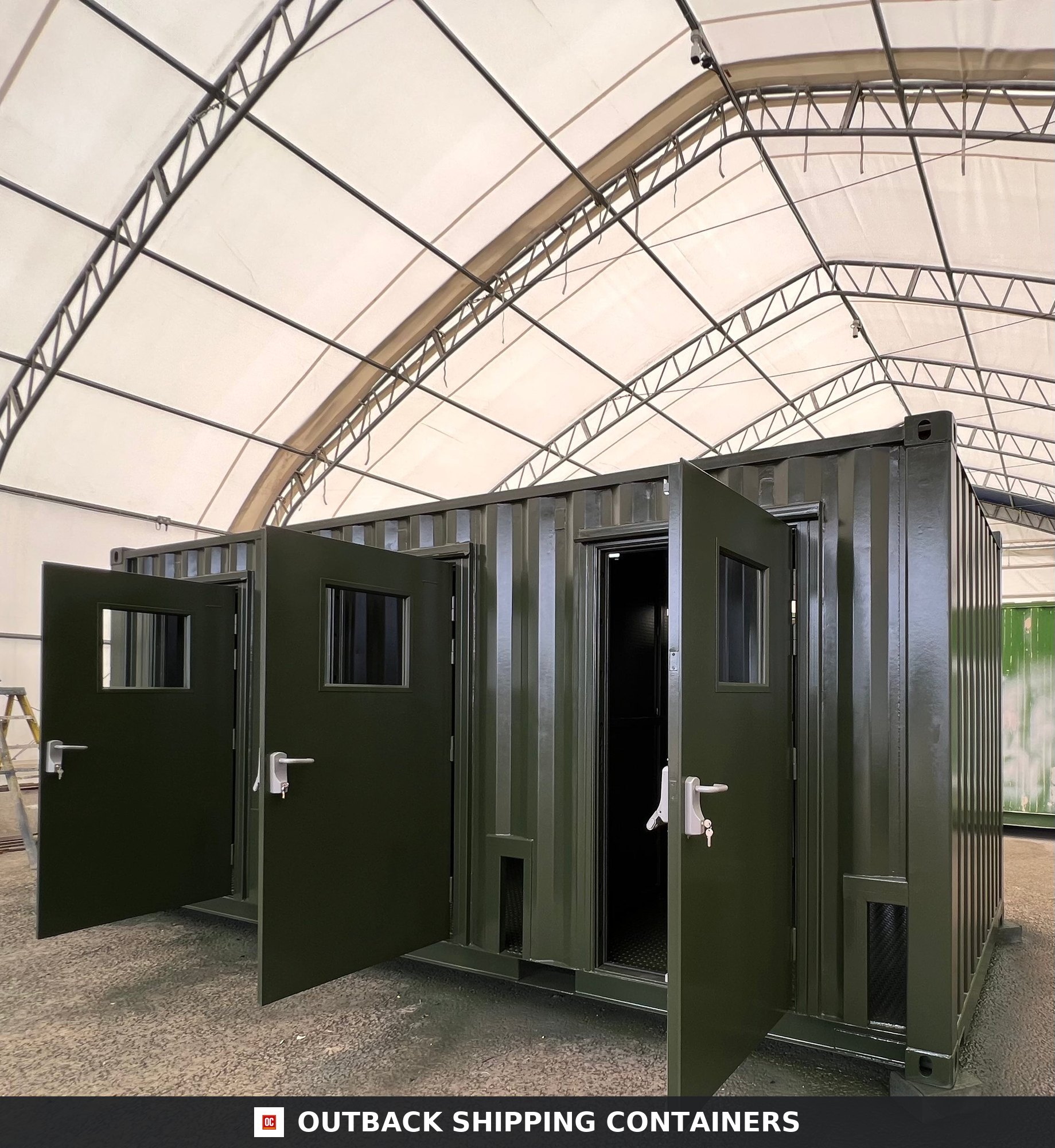 20 ft Modified Shipping Container Conversion — Sound Chamber — No 968 20X8FT — Interior View CD-968 20 ft Modified Shipping Container Conversion — Sound Chamber — angle 5