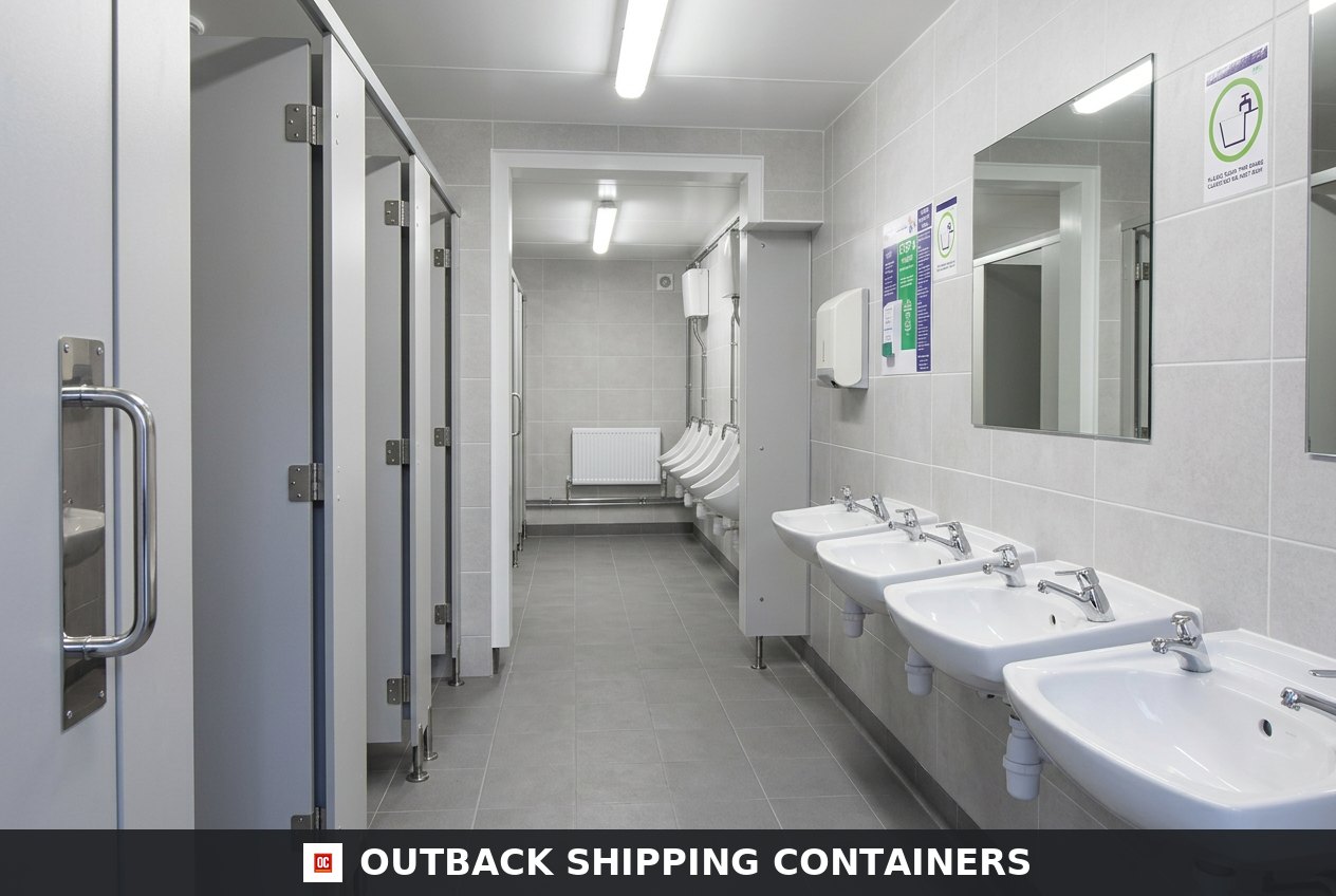 5+1 Steel Toilet Cabin 24FT x 9FT for Sale — Rear Exterior View | Outback Shipping Containers 5+1 Steel Toilet Cabin 24FT x 9FT — Sanitation Units (image 4 of 4)