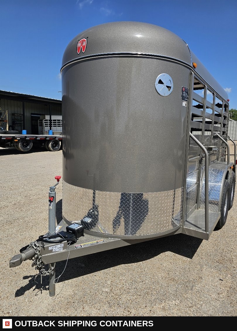2025 WW AA 5X12 Stock / Stock Combo Trailer — Three-Quarter Front Angle | Outback Shipping Containers 2025 WW AA 5X12 Stock / Stock Combo Trailer for sale — three-quarter front angle