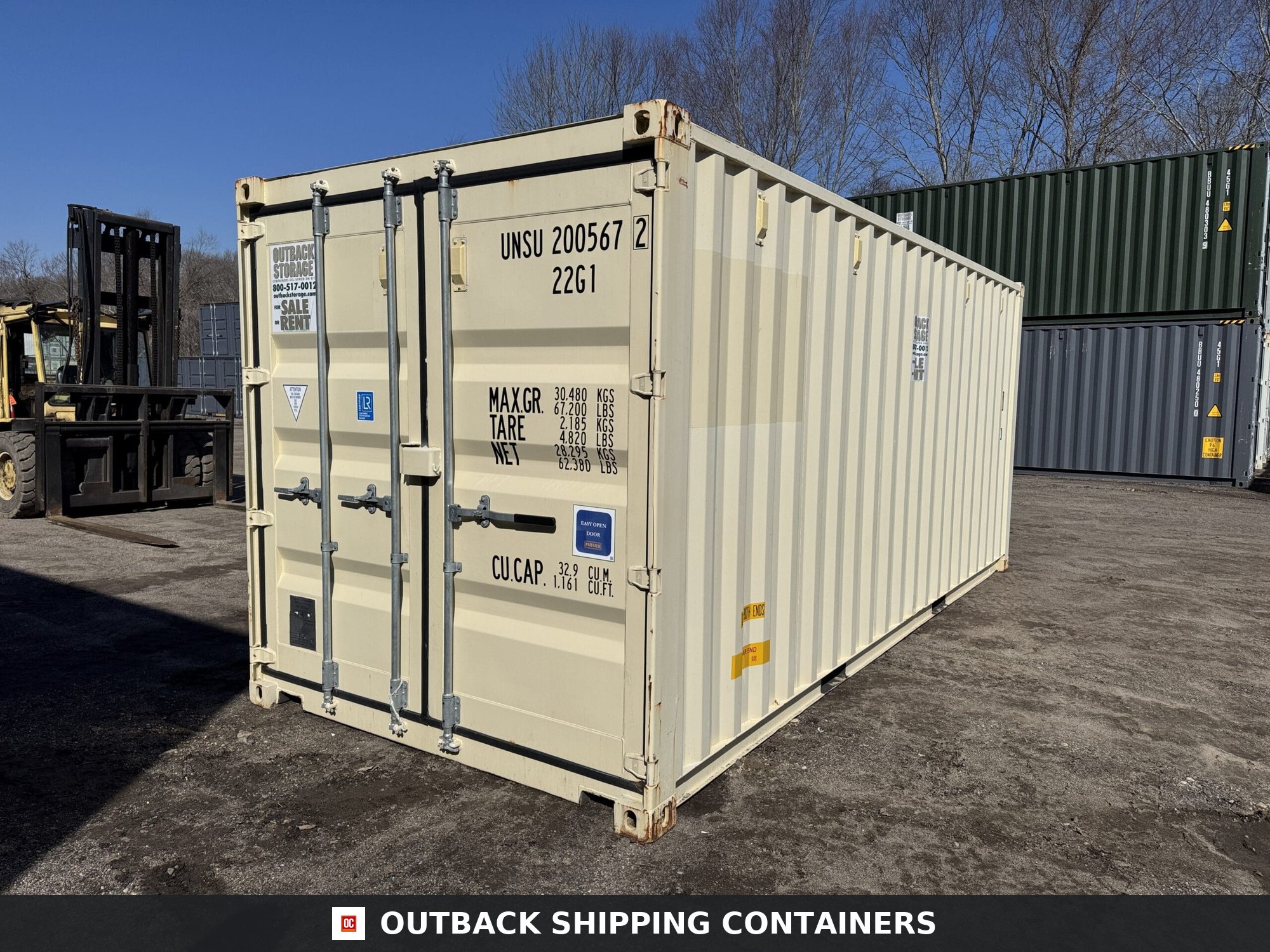 20ft Used Shipping Container – Wind & Watertight – Beige — 20ft — used (image 10 of 12)