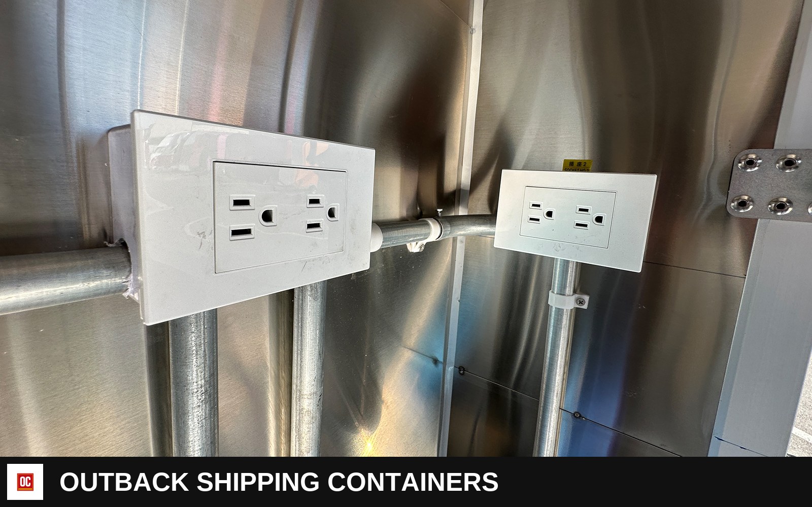 65 in Food Vending Trailer Mobile Concession Both windows FT40 — Stainless Prep And Counter Area | Outback Shipping Containers 65 in Food Vending Trailer Mobile Concession Both windows FT40 for sale — stainless prep and counter area