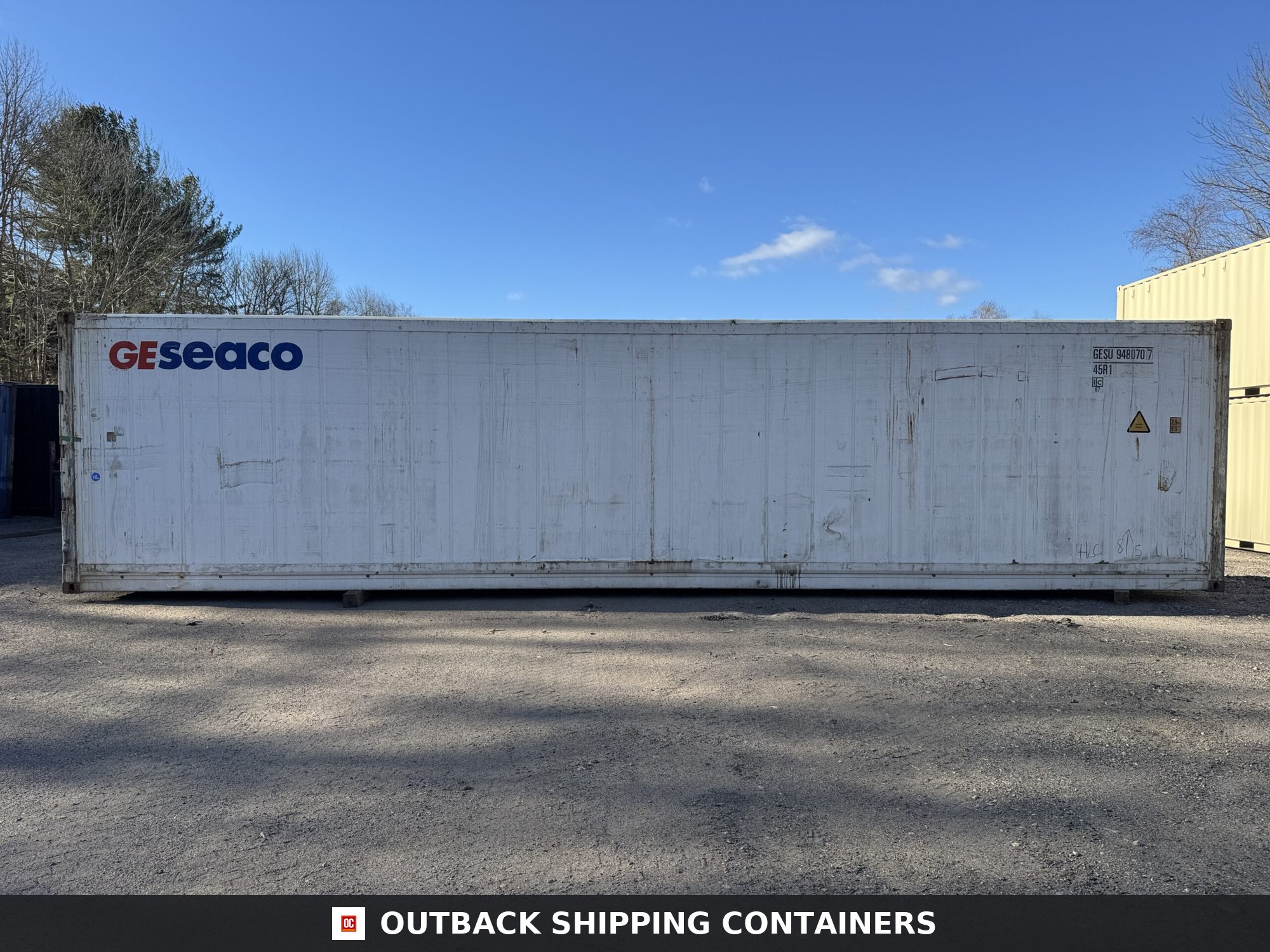 40ft As-Is High Cube Shipping Container — Door and Entry Detail | Outback Shipping Containers 40ft As-Is High Cube Shipping Container – Wind & Watertight – White — 40ft — as_is (image 7 of 12)