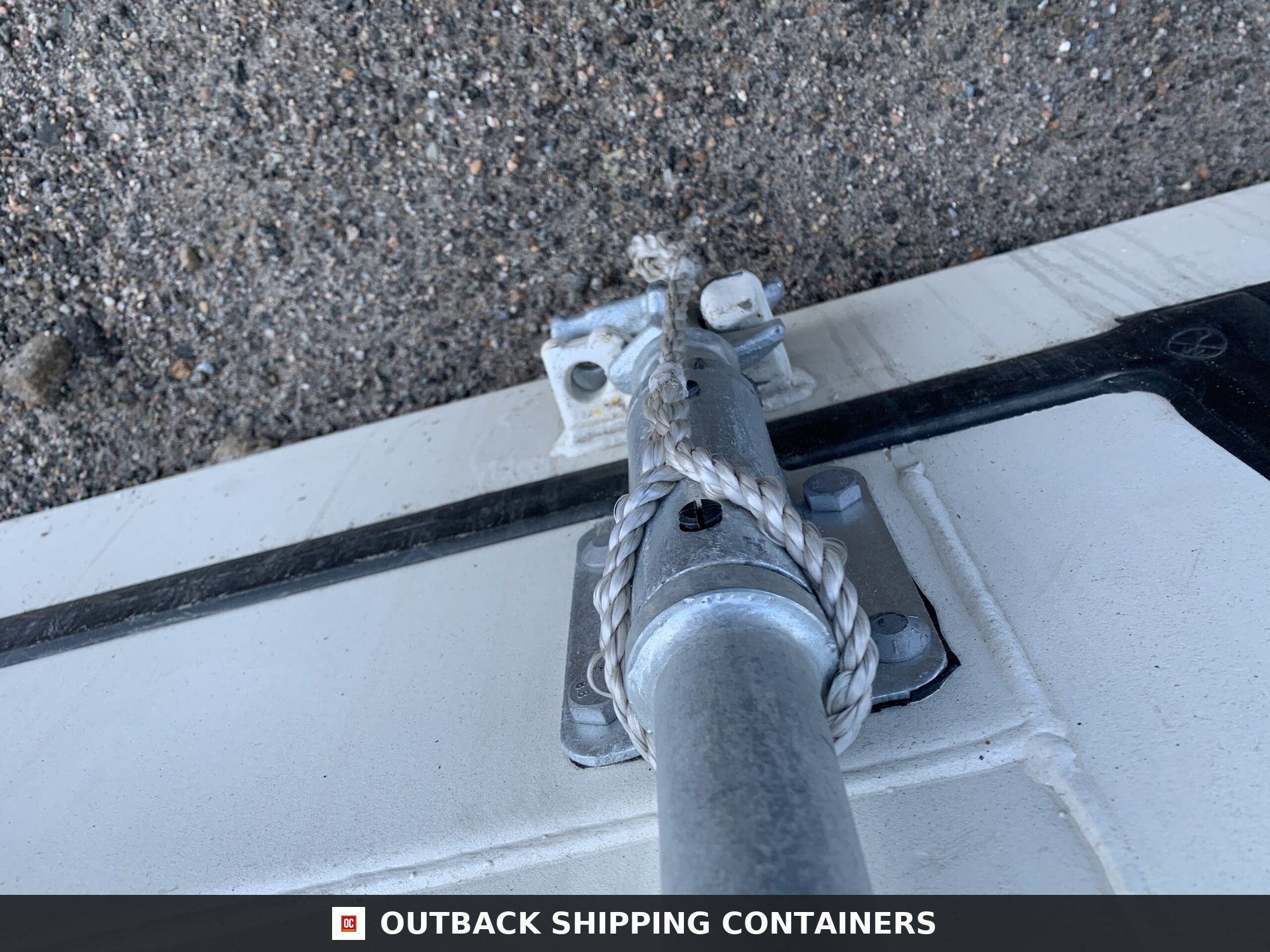 UNIQUE 16ft New High Cube Shipping / Storage Container for Sale — Door and Entry Detail UNIQUE 16ft New High Cube Shipping / Storage Container – Wind & Watertight – White — 16ft — new (image 7 of 11)