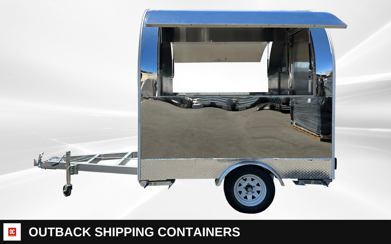 FT27 77-inch Compact Food Vending Concession Trailer — Driver-Side Profile | Outback Shipping Containers FT27 77-inch Compact Food Vending Concession Trailer for sale — driver-side profile