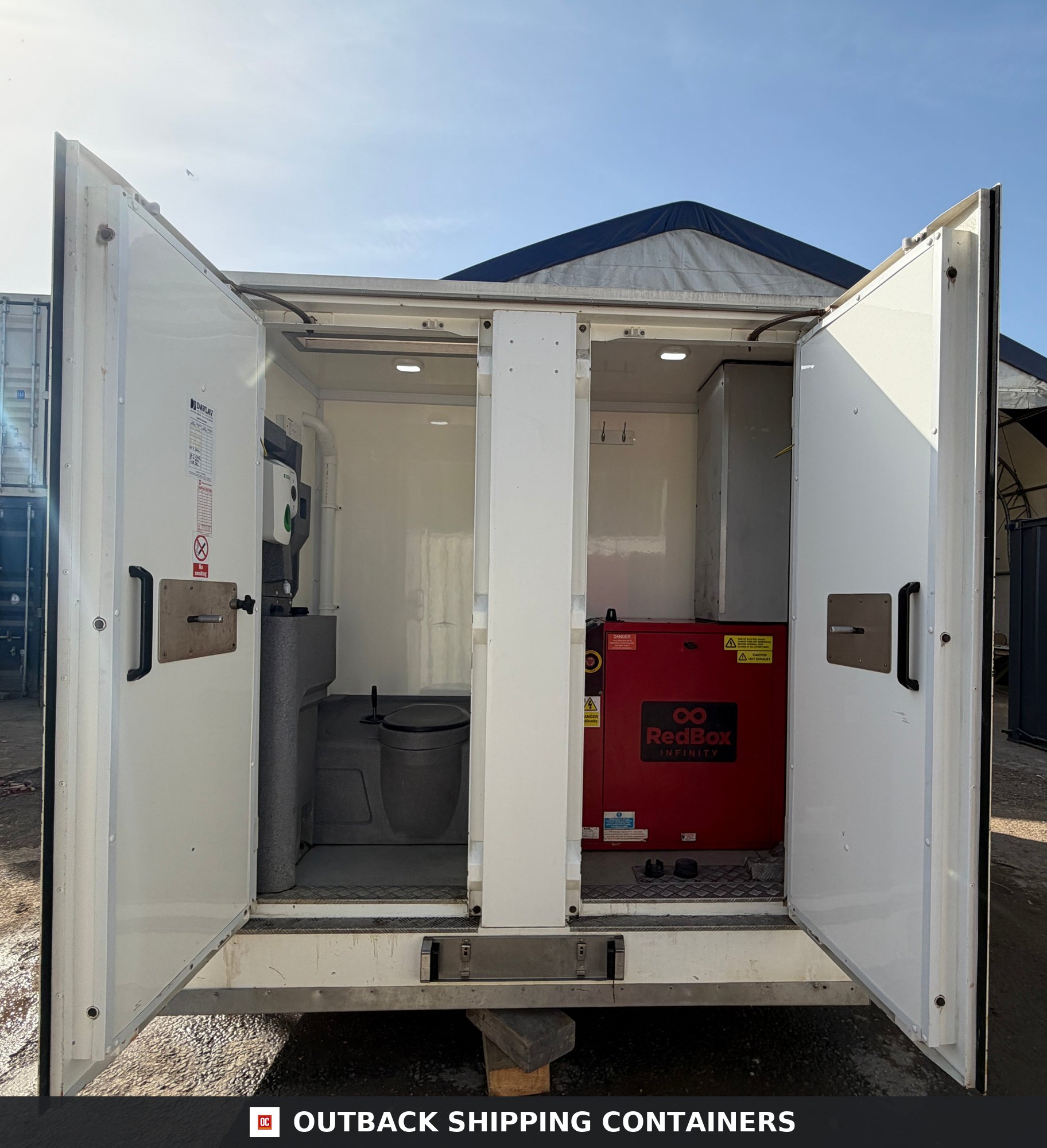 BOSS CABIN for Sale — Rear Exterior View | Outback Shipping Containers BOSS CABIN — Towable Mobile Welfare — Toilet, Canteen & Drying Room — Self Contained — Building Site - image 3