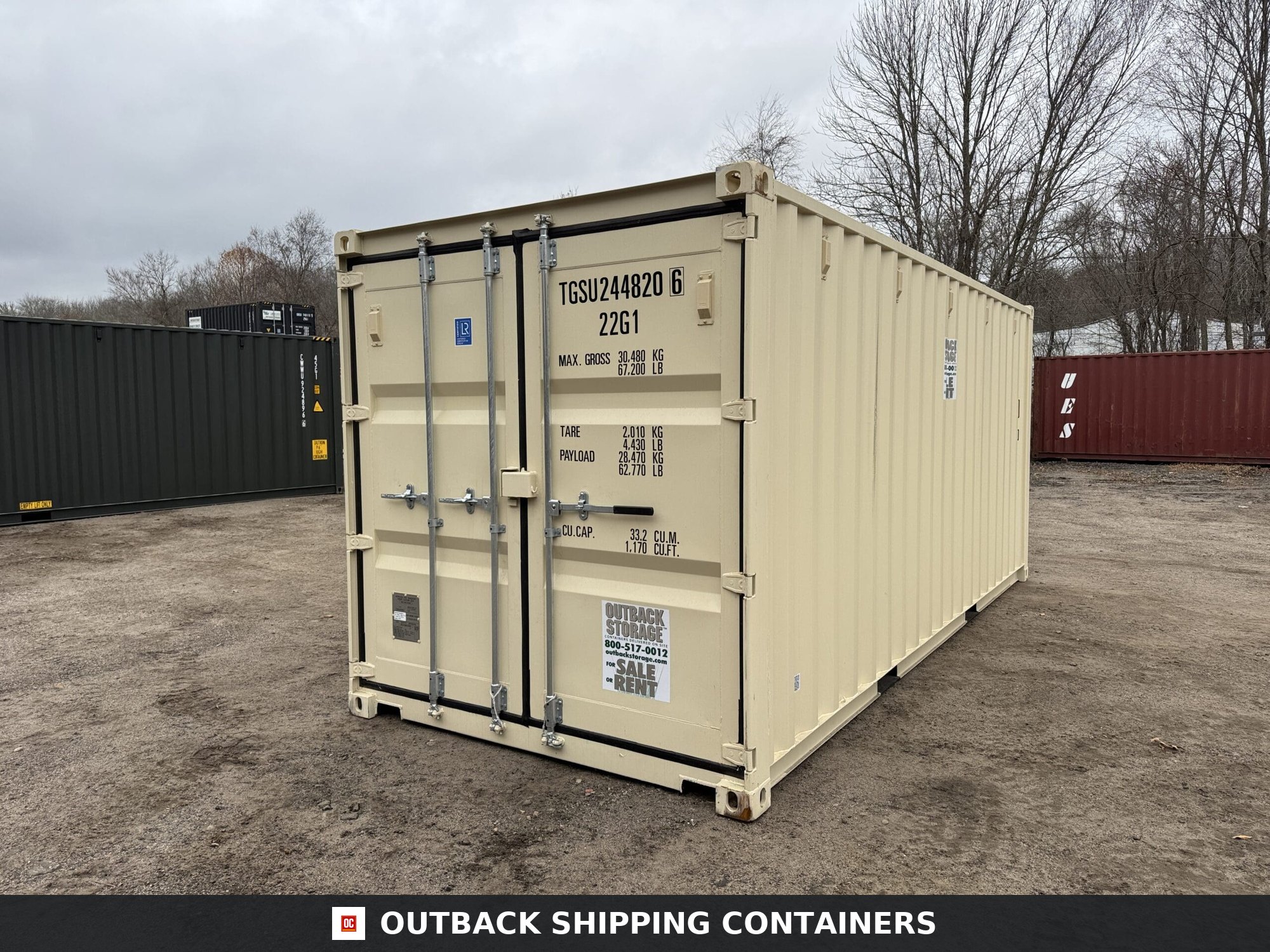 20ft New Shipping Container – Wind & Watertight – Beige — 20ft — new (image 1 of 12)