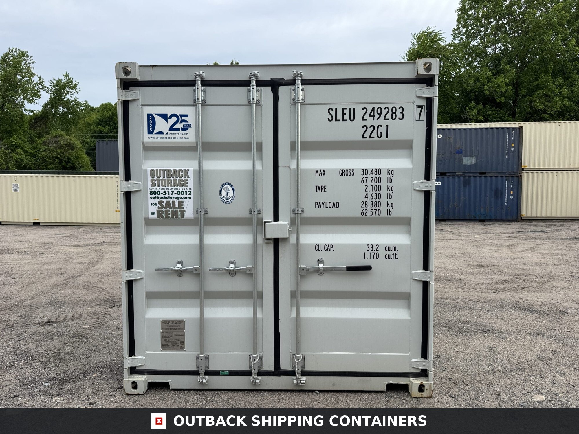 20ft New Shipping Container – Wind & Watertight – Gray — 20ft — new (image 3 of 12)