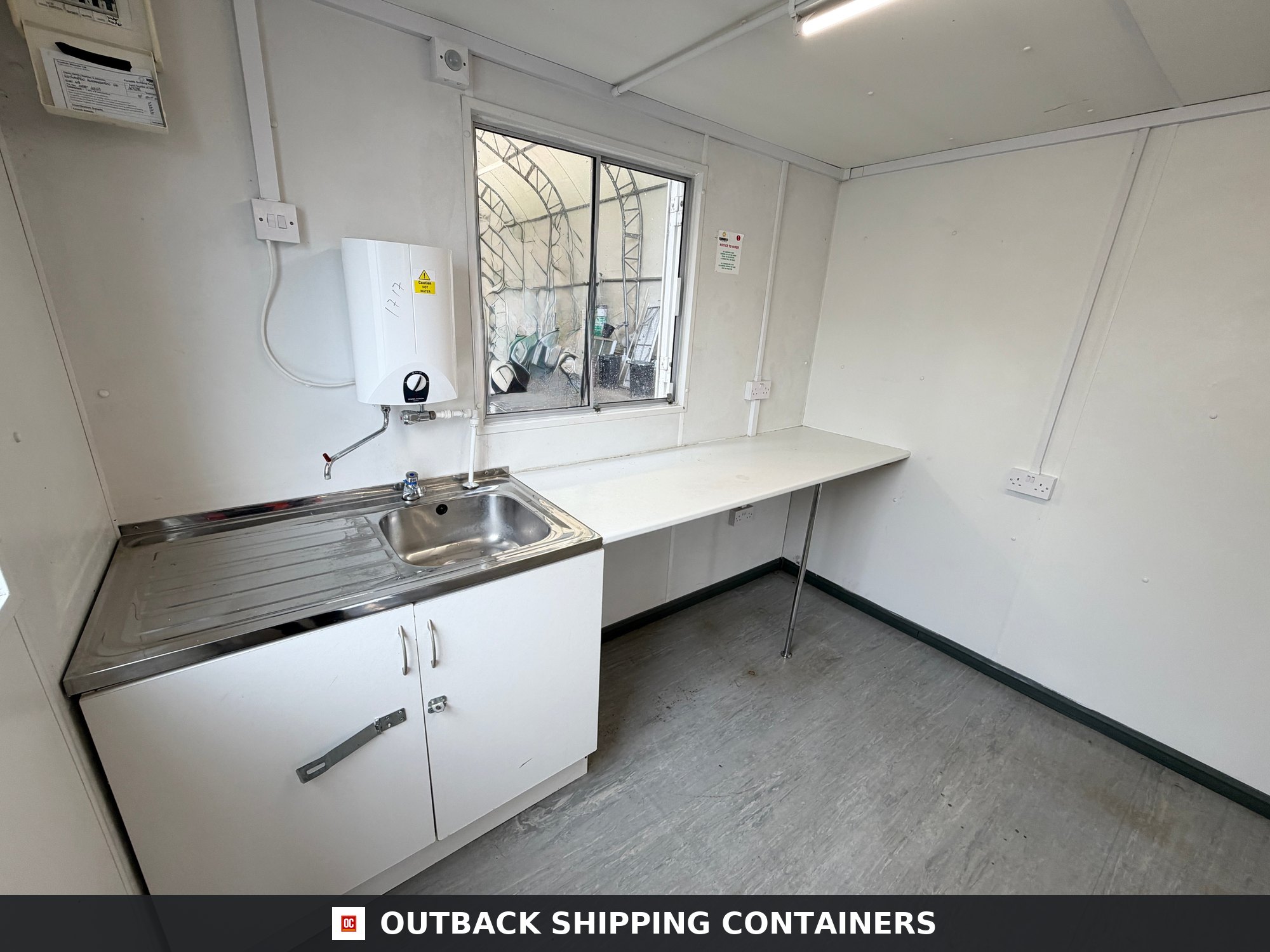 32x10ft for Sale — Interior View | Outback Shipping Containers 32x10ft — Canteen / Office — Building Site Accommodation — Portable Anti-Vandal - image 4