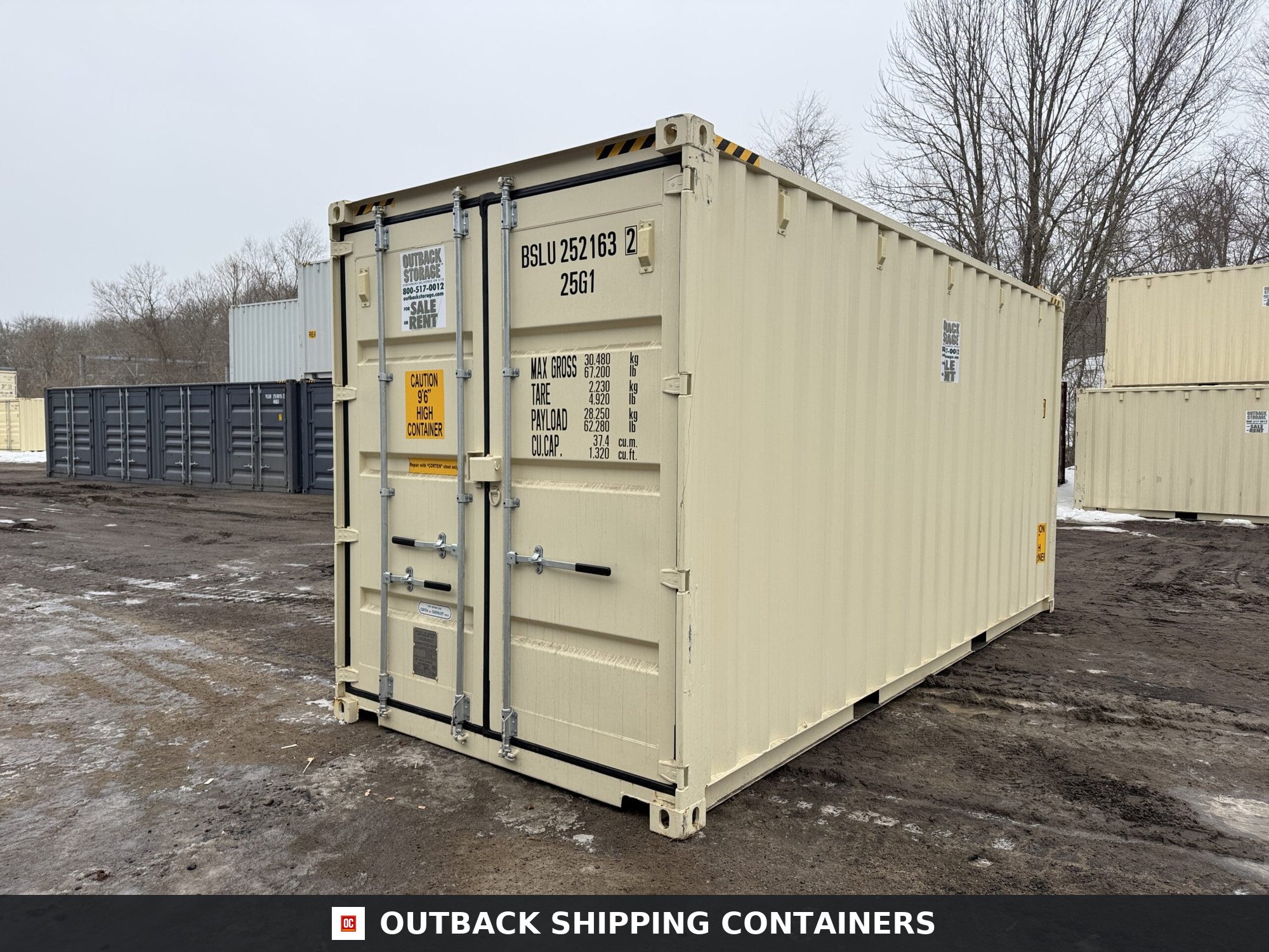 20ft New High Cube Shipping Container – Wind & Watertight – Beige — 20ft — new (image 8 of 12)