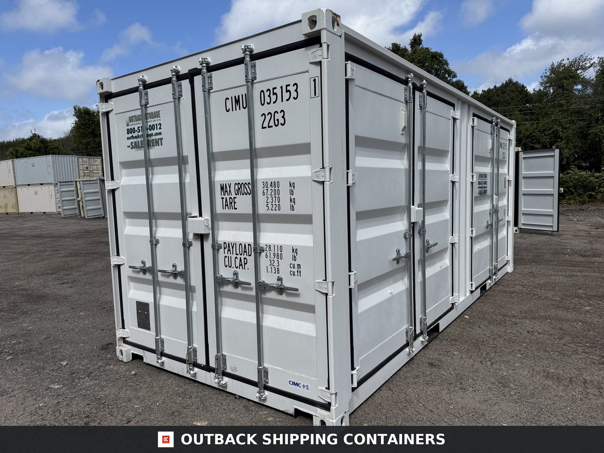 20ft New Shipping Container – Wind & Watertight – White — 20ft — new (image 9 of 12)