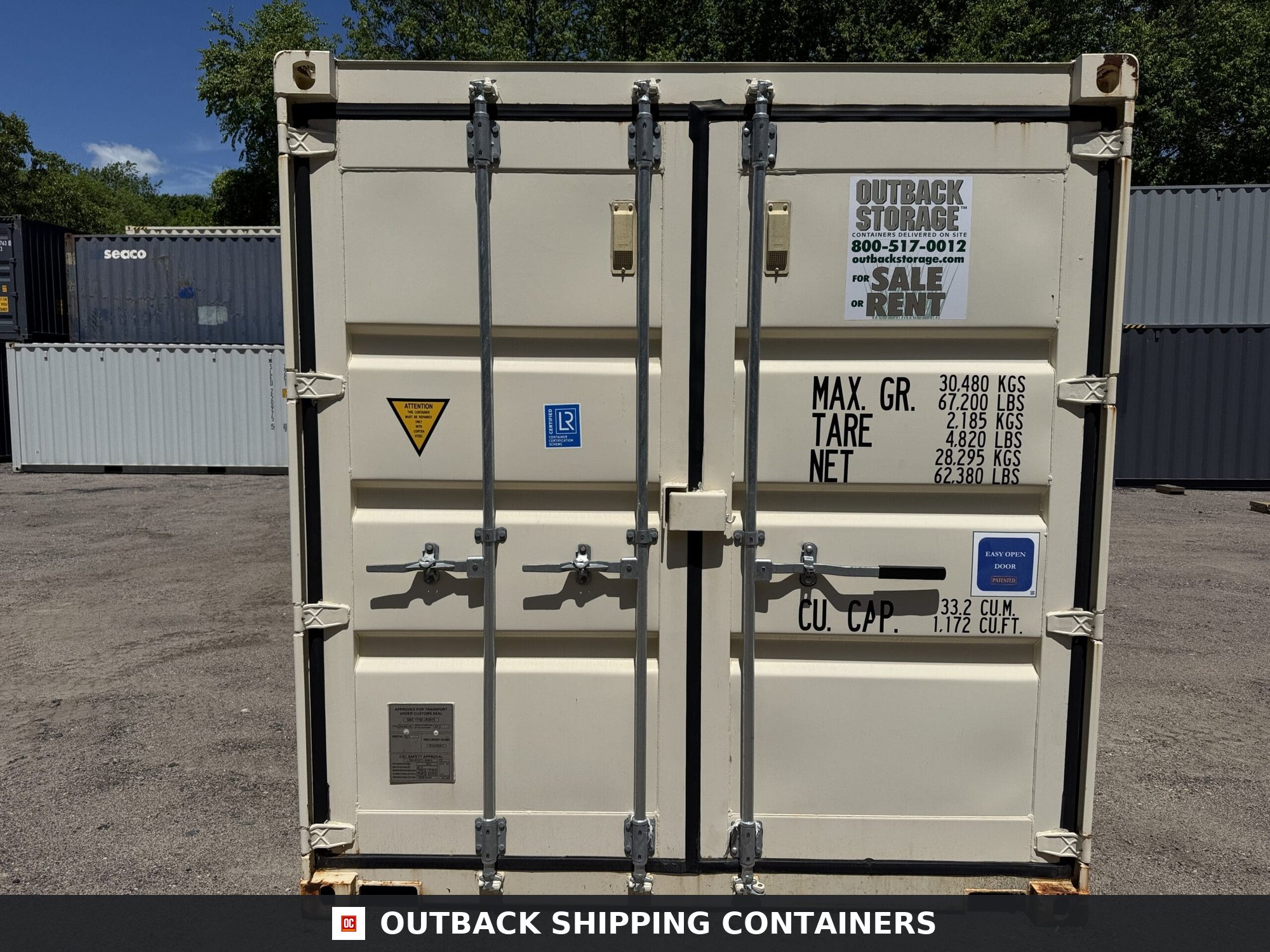 20ft Used Shipping Container – Wind & Watertight – Beige — 20ft — used (image 3 of 12)