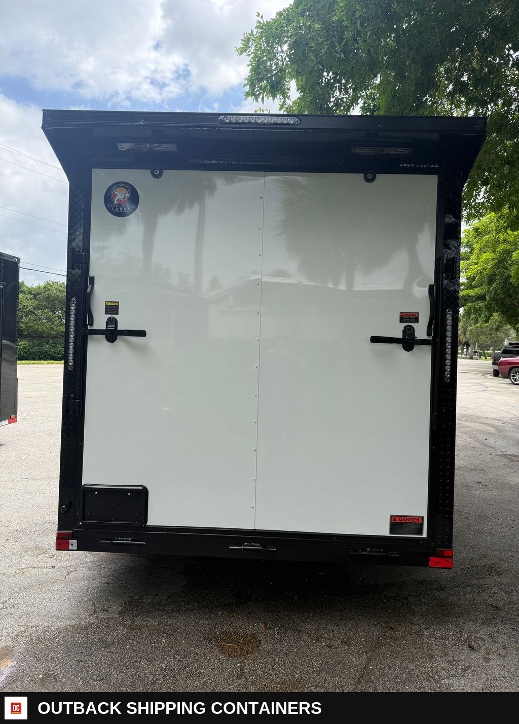 New 2027 Hook & Line 7 x 14 Enclosed Trailer 7k GVWR — Serving Window And Hatch | Outback Shipping Containers New 2027 Hook & Line 7 x 14 Enclosed Trailer 7k GVWR for sale — serving window and hatch