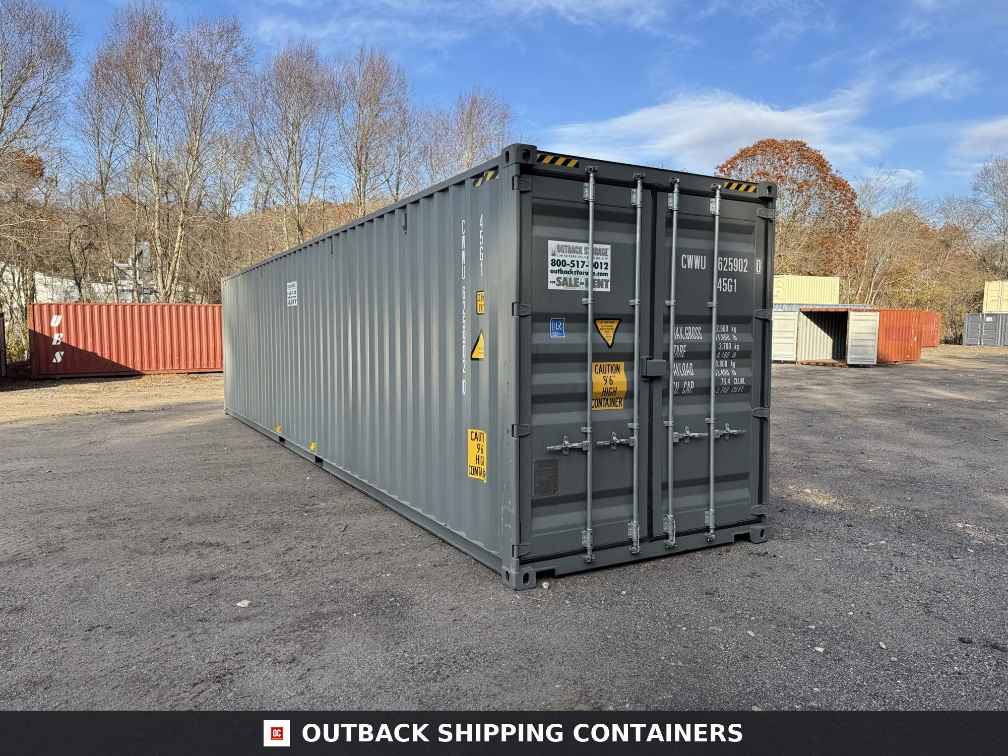 40ft New High Cube Shipping Container – Wind & Watertight – Gray — 40ft — new (image 1 of 12)