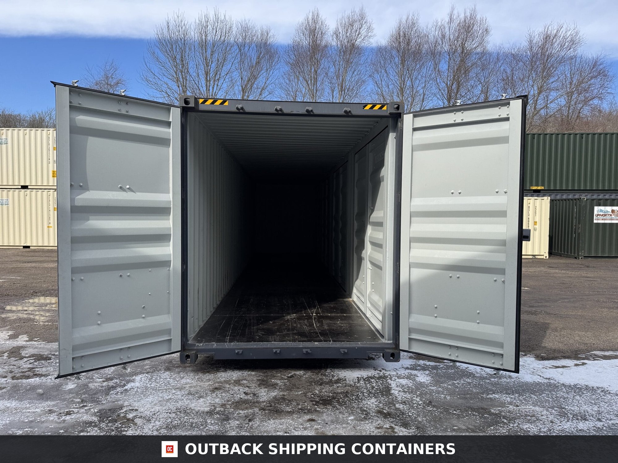 40ft New High Cube Shipping Container for Sale — Interior Detail | Outback Shipping Containe 15 40ft New High Cube Shipping Container – Wind & Watertight – Dk Gray — 40ft — new (image 6 of 12)