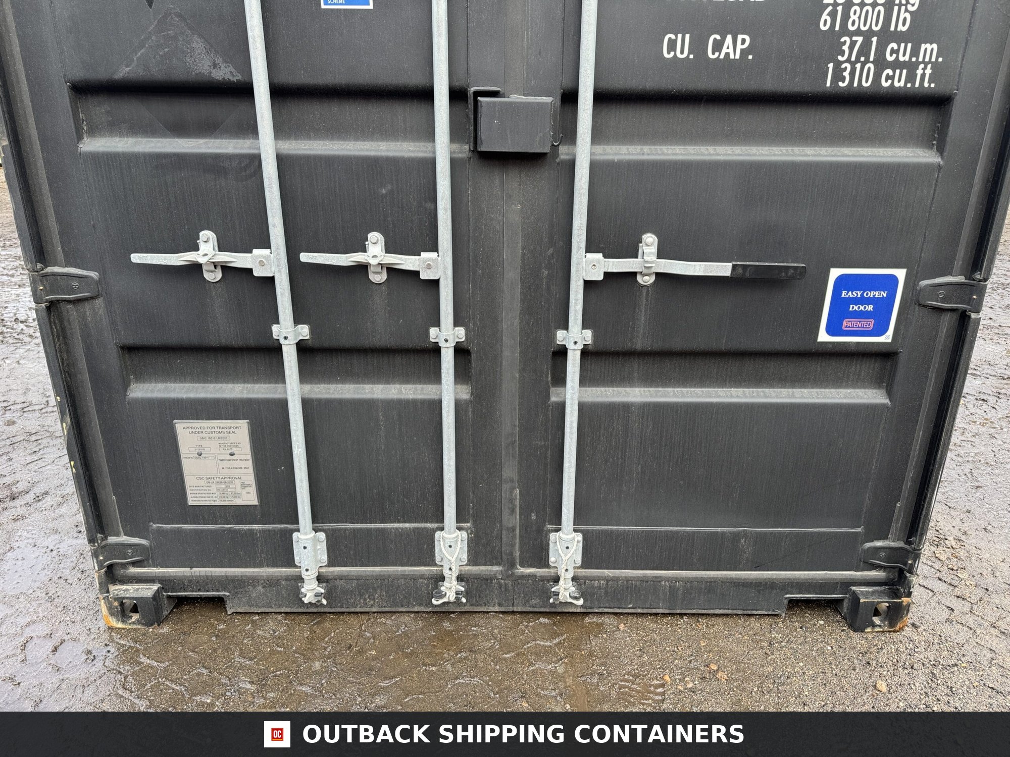 20ft New High Cube Shipping Container for Sale — Interior Detail | Outback Shipping Containe 5 20ft New High Cube Shipping Container – Wind & Watertight – Black — 20ft — new (image 6 of 12)
