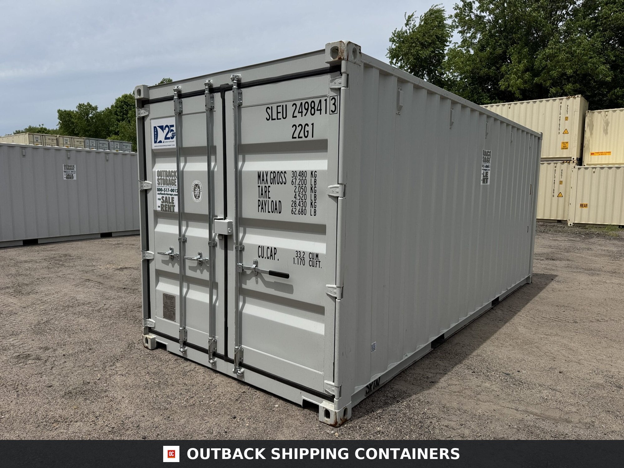 20ft New Shipping Container – Wind & Watertight – Gray — 20ft — new (image 8 of 12)