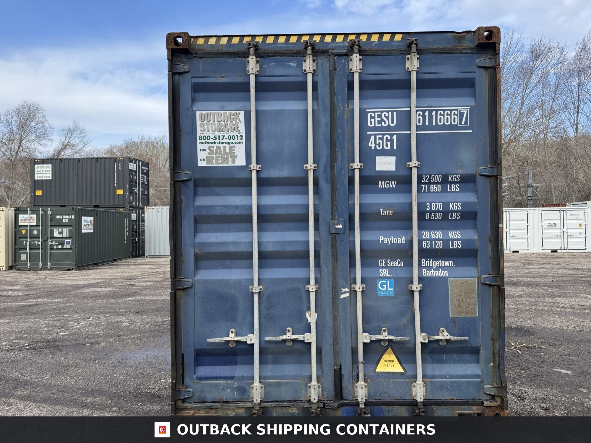40ft Used High Cube Shipping Container – Wind & Watertight – Blue — 40ft — used (image 3 of 12)