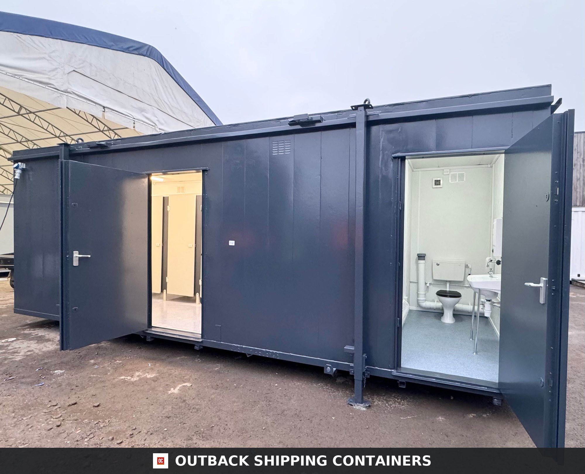 24 x 9 ft for Sale — Roof and Structural Detail | Outback Shipping Containers 24 x 9 ft — 4 + 1 Toilet Block — Anti-Vandal Portable Site Accommodation — No 768 — product gallery image 8 of 17