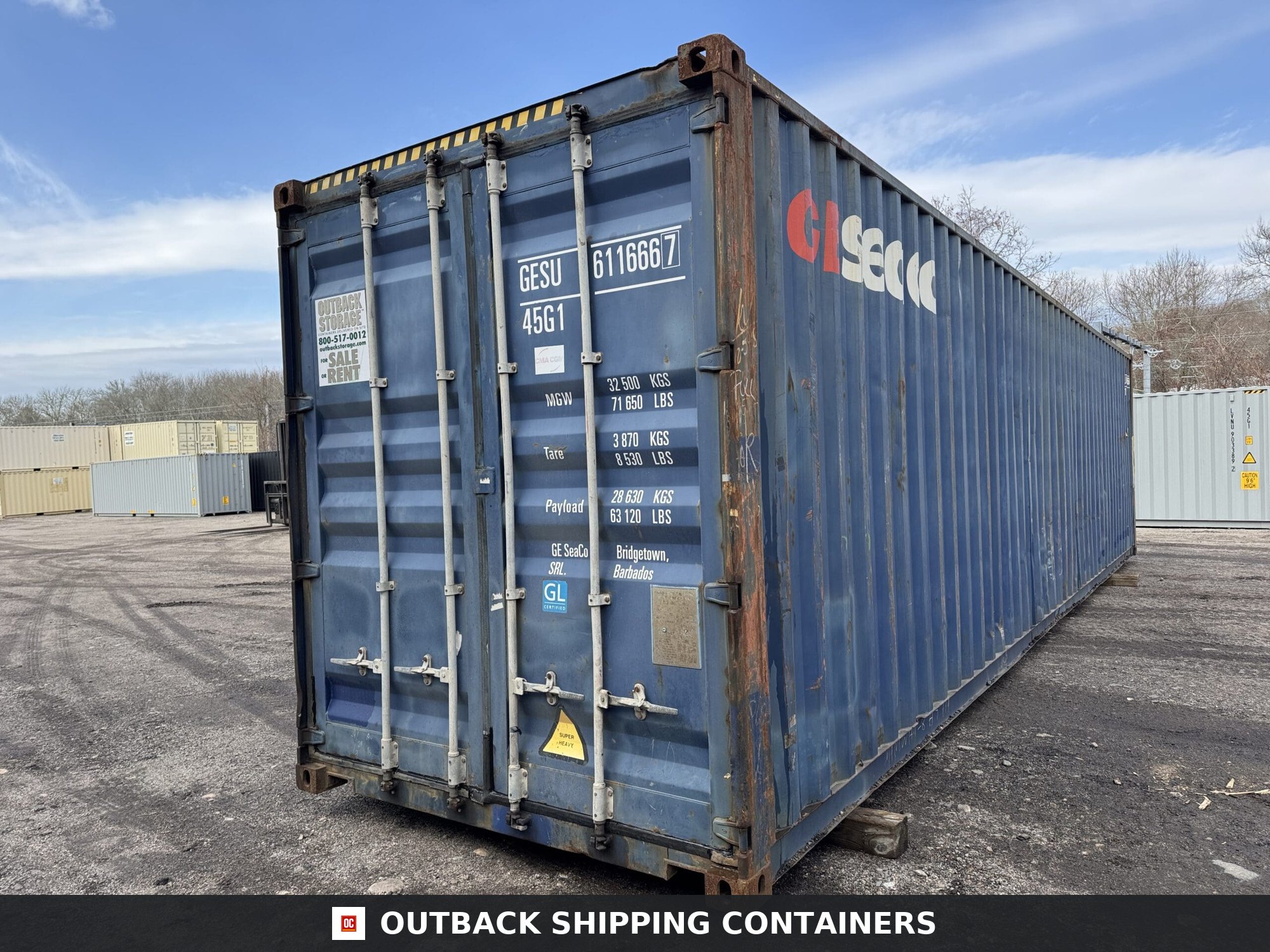 40ft Used High Cube Shipping Container – Wind & Watertight – Blue — 40ft — used (image 6 of 12)