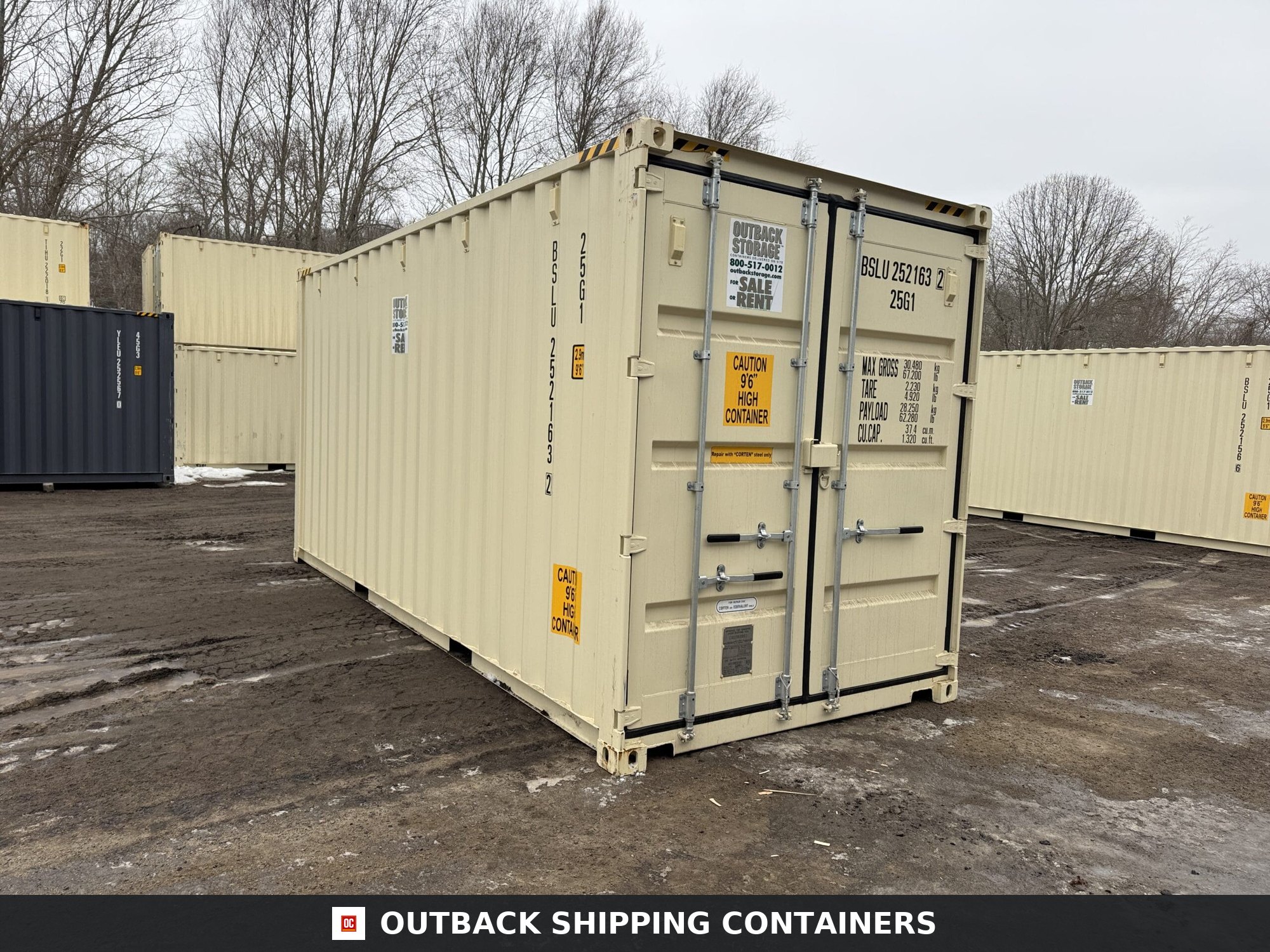 20ft New High Cube Shipping Container – Wind & Watertight – Beige — 20ft — new (image 1 of 12)