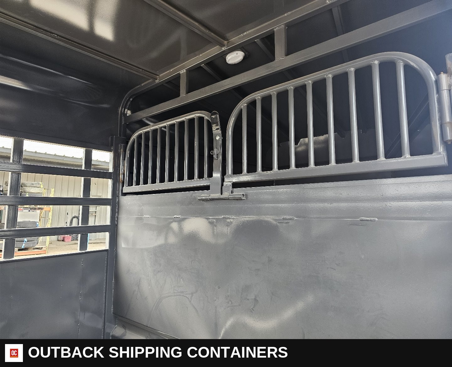 2025 Big Bend 6’8"X24' Stock / Stock Combo Trailer — Interior Floor And Walls | Outback Shipping Containers 2025 Big Bend 6’8"X24' Stock / Stock Combo Trailer for sale — interior floor and walls
