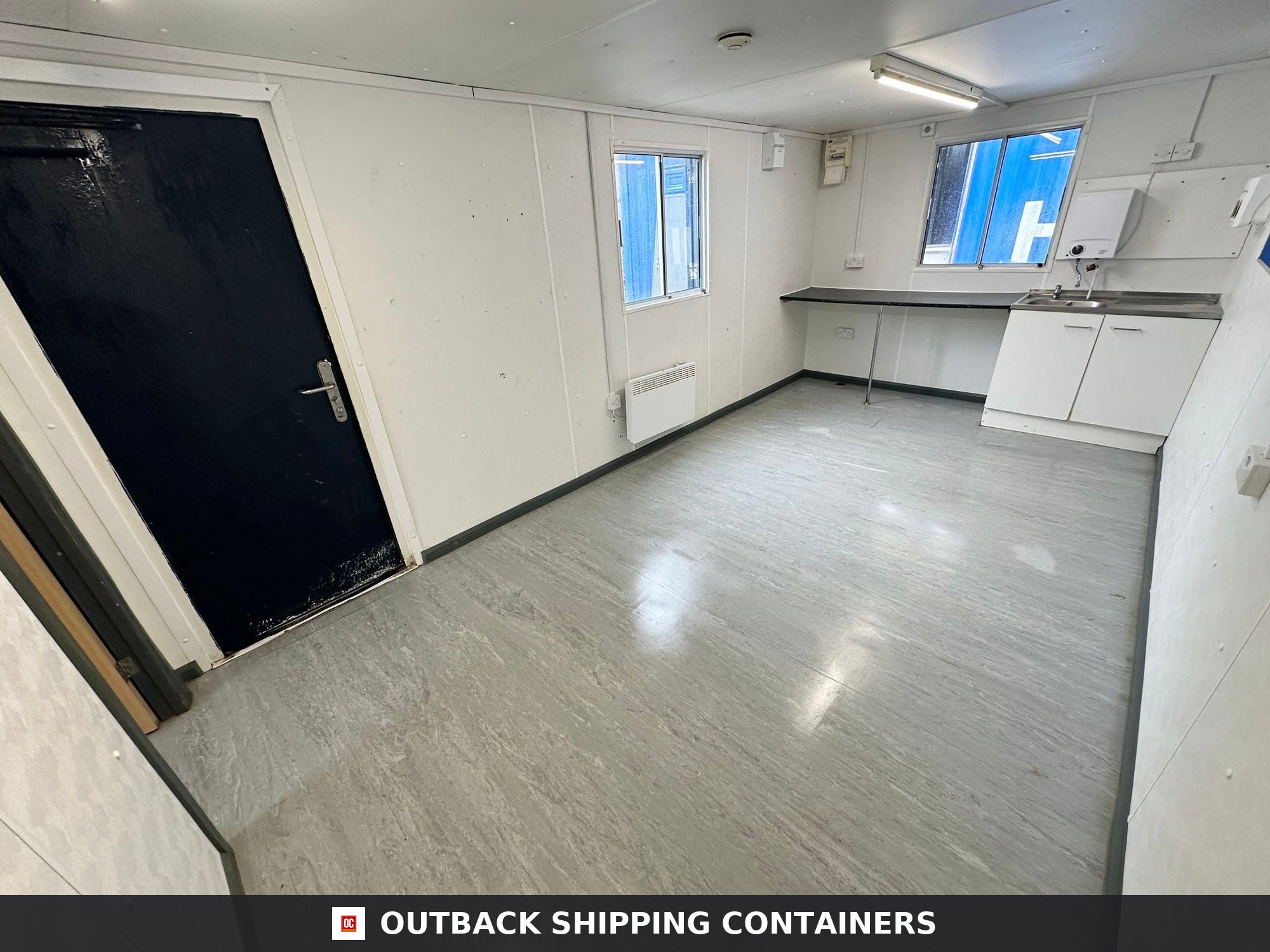 32x10ft for Sale — Rear Exterior View | Outback Shipping Containers 32x10ft — Canteen / Office — 2 Rooms — Building Site Accommodation — Portable Anti-Vandal - image 3