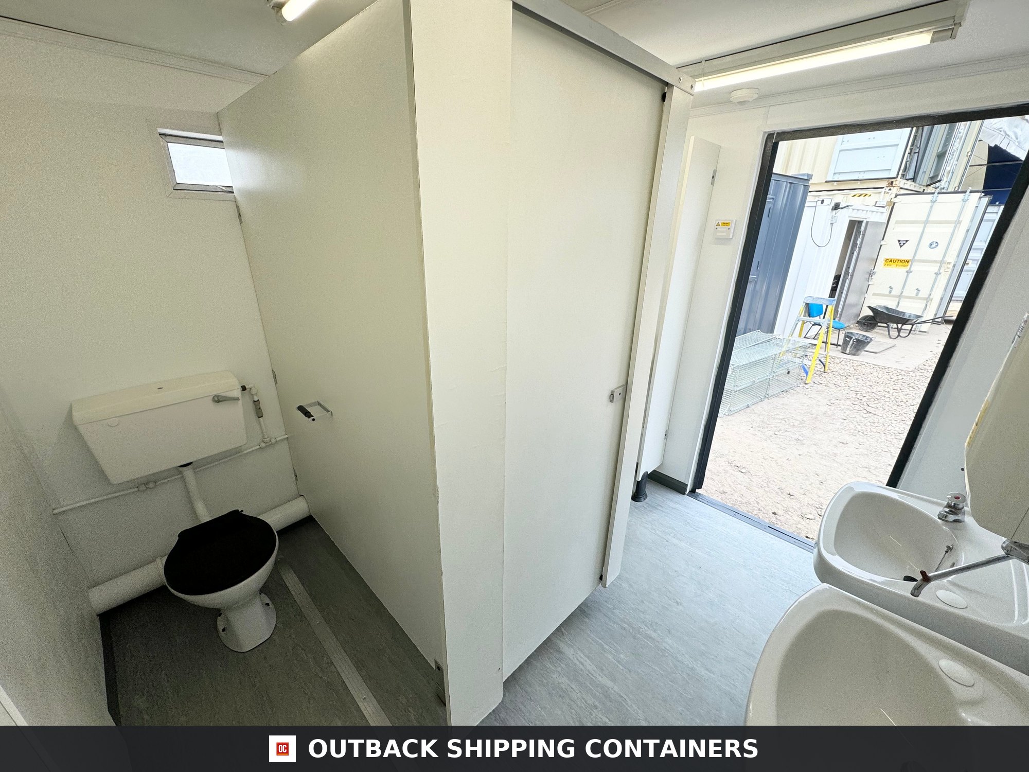 13 x 9 ft Anti-Vandal for Sale — Rear Exterior View | Outback Shipping Containers 13 x 9 ft Anti-Vandal — 2 + 1 Toilet Block — Portable Building — No 1100 — product gallery image 4 of 14