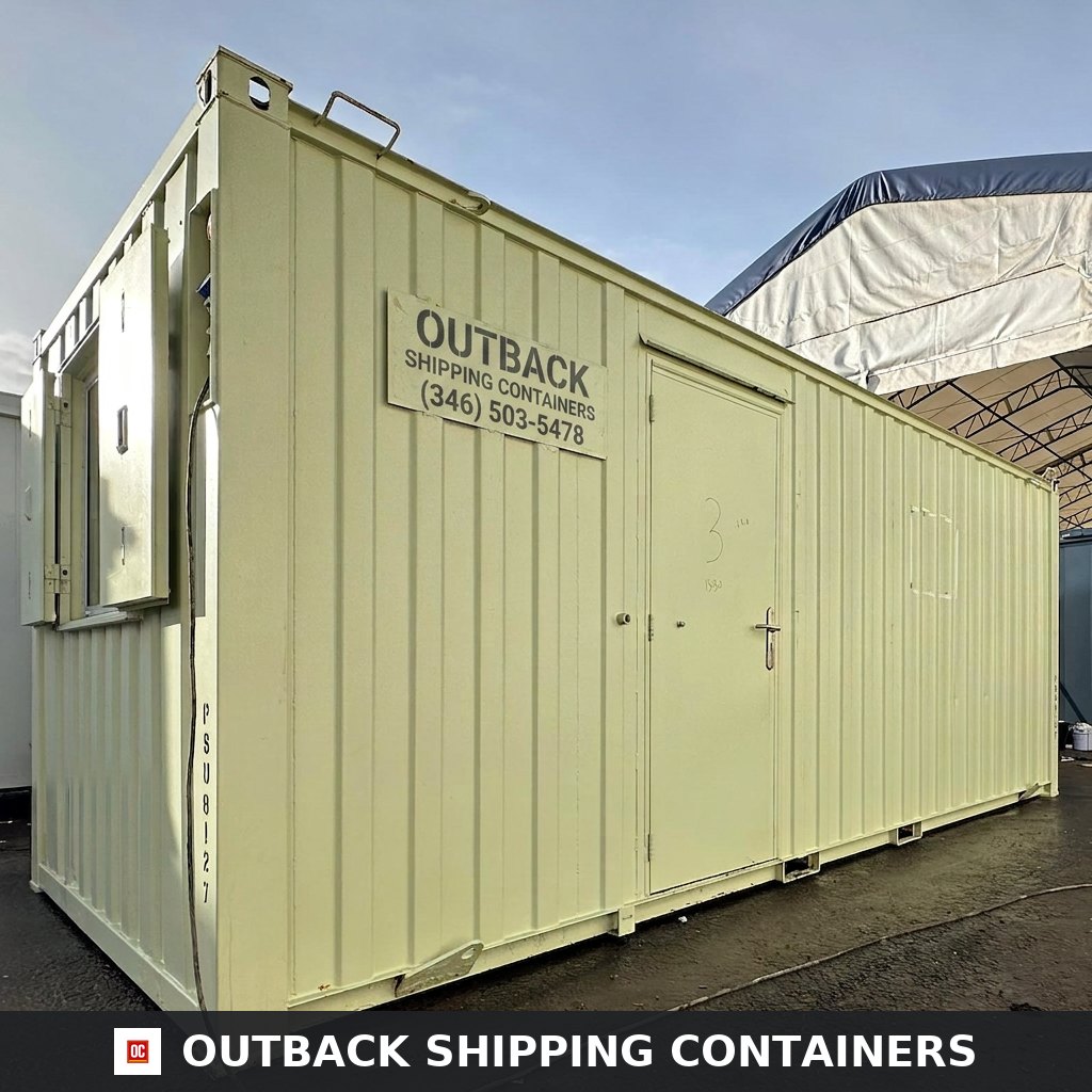 21x8ft for Sale — Side Profile View | Outback Shipping Containers 2 3 4 5 6 7 21x8ft — Office & Storage Unit 50/50 Split — Cabin / Container Store — Portable Anti-Vandal Building - image 1