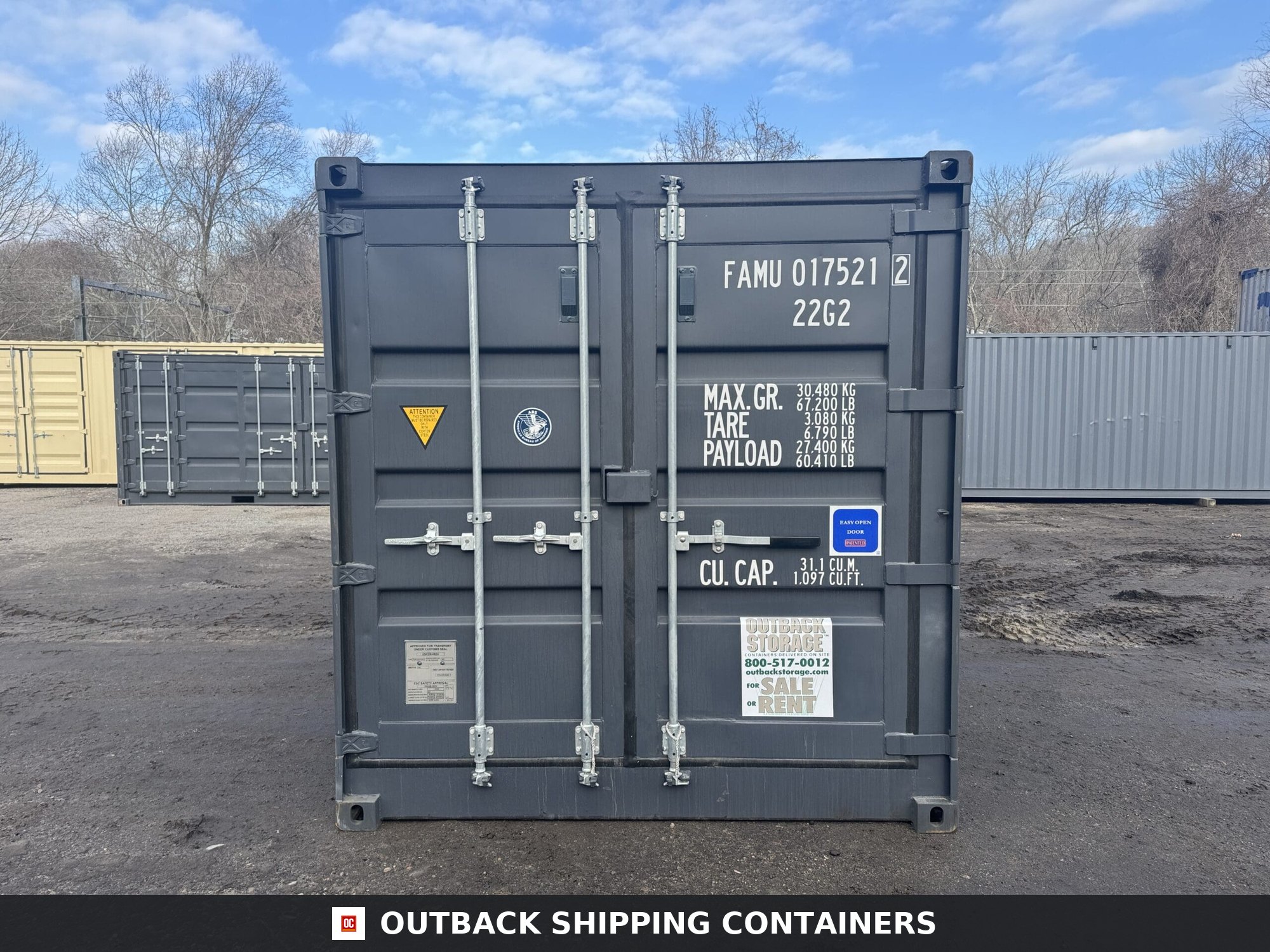20ft Open Side New Shipping Container – Wind & Watertight – Gray — 20ft — new (image 3 of 12)