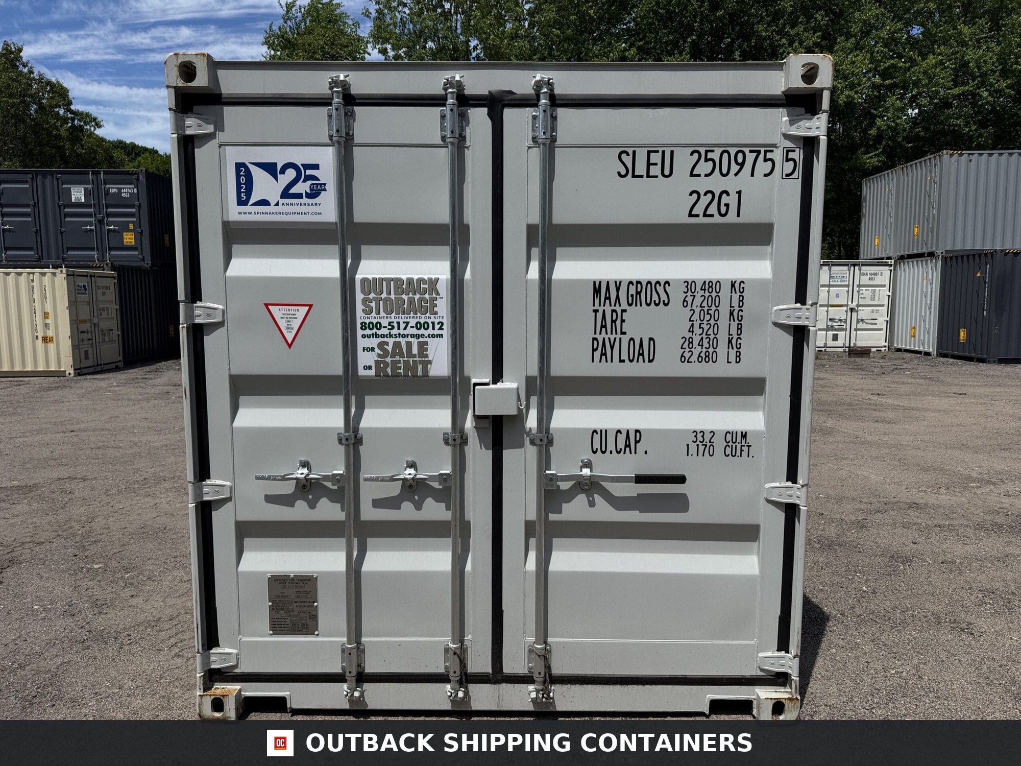 20ft New Shipping Container – Wind & Watertight – Gray — 20ft — new (image 3 of 12)
