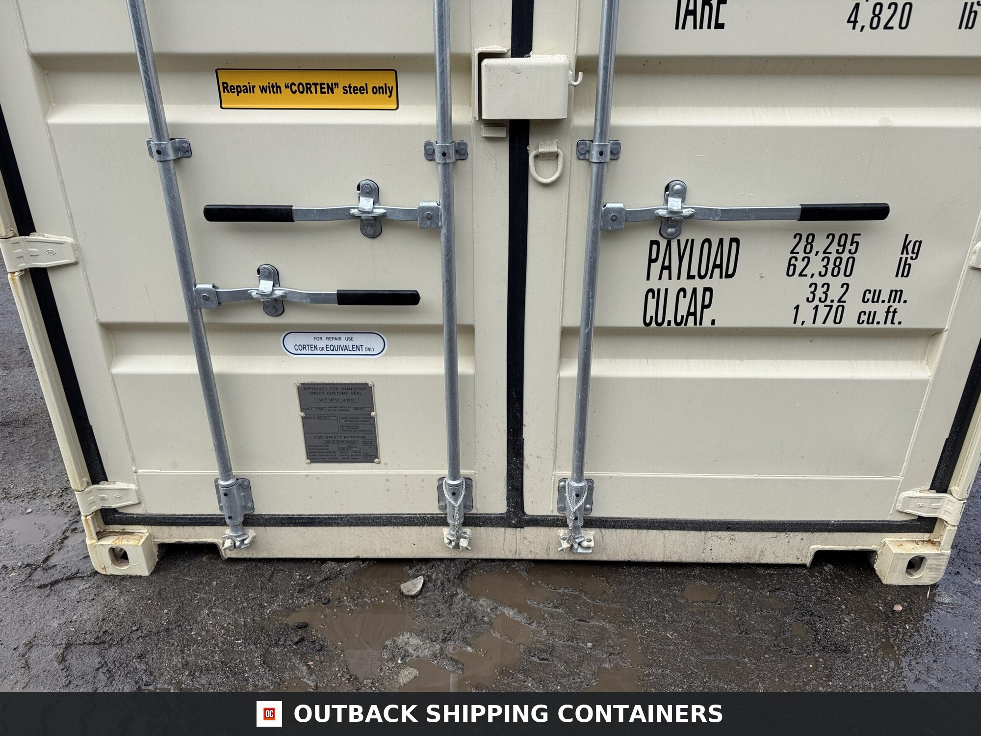 20ft New Shipping Container – Wind & Watertight – Beige — 20ft — new (image 6 of 12)