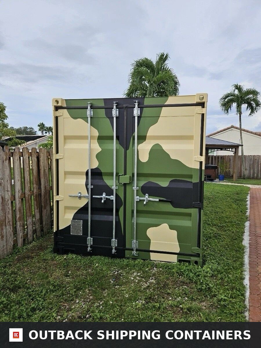 20ft Camouflage Storage Container for Sale — Side Profile View | Outback Shipping Containers 20ft Camouflage Storage Container – Wind & Water Tight — Outback Shipping Containers storage container
