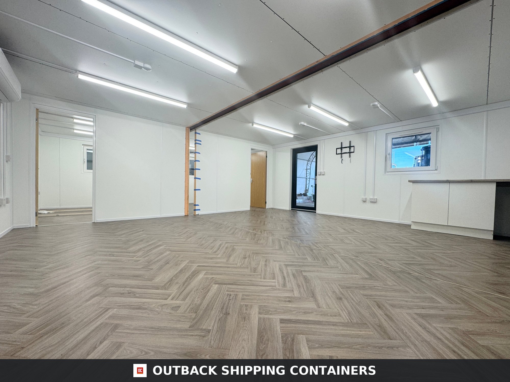 Modular Building 2 Bay 32X20FT for Sale — Side Profile View | Outback Shipping Containers Modular Building 2 Bay — 32x20ft — image 2 of 15