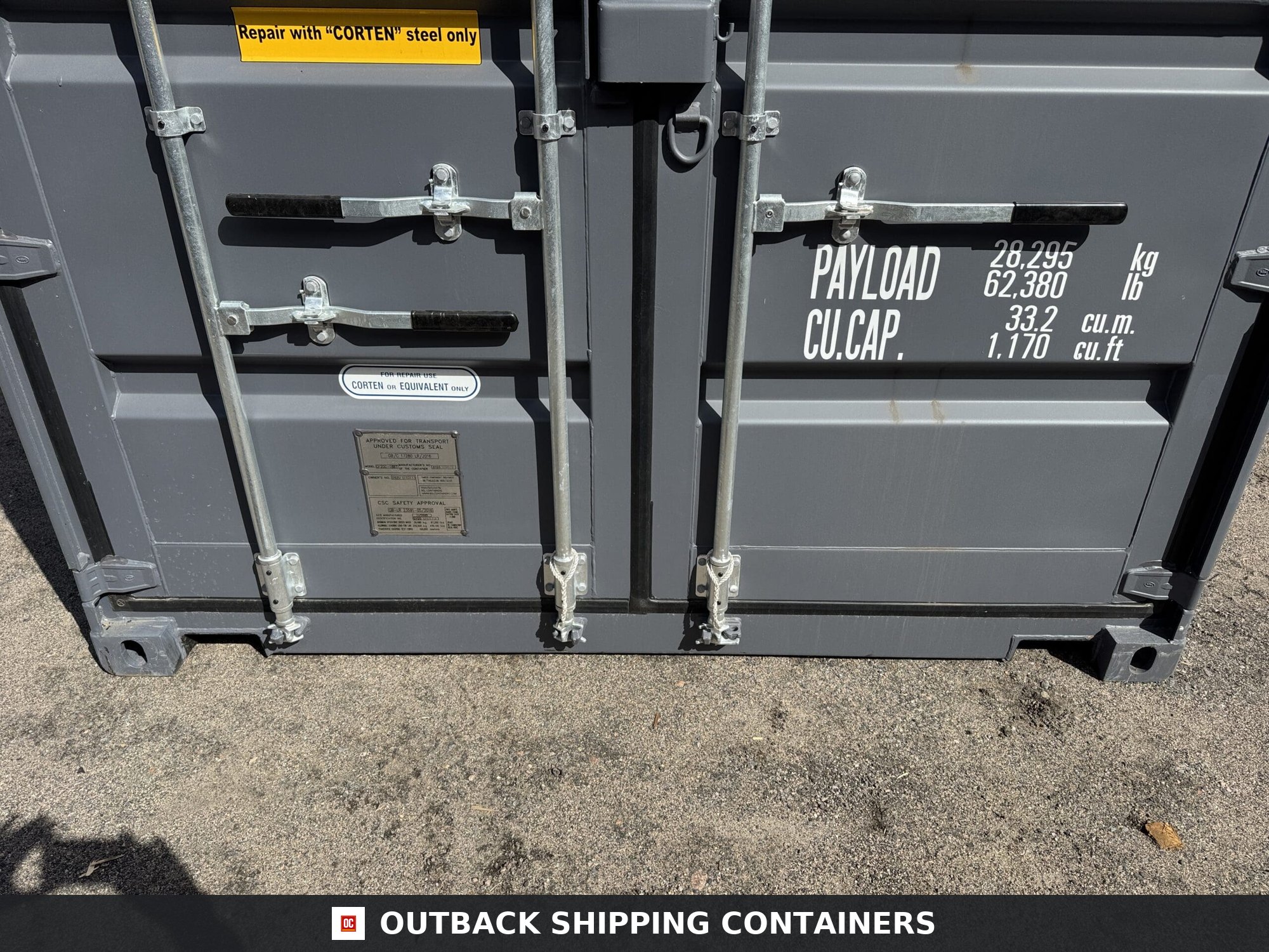 20ft New Shipping Container – Wind & Watertight – Gray — 20ft — new (image 6 of 12)