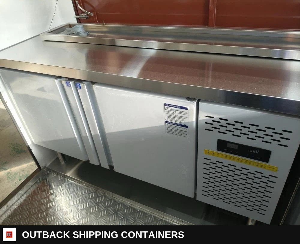 Food Trailer Hotdog Mobile Catering Food Truck New 2026 — Stainless Prep And Counter Area | Outback Shipping Containers Food Trailer Hotdog Mobile Catering Food Truck New 2026 for sale — stainless prep and counter area