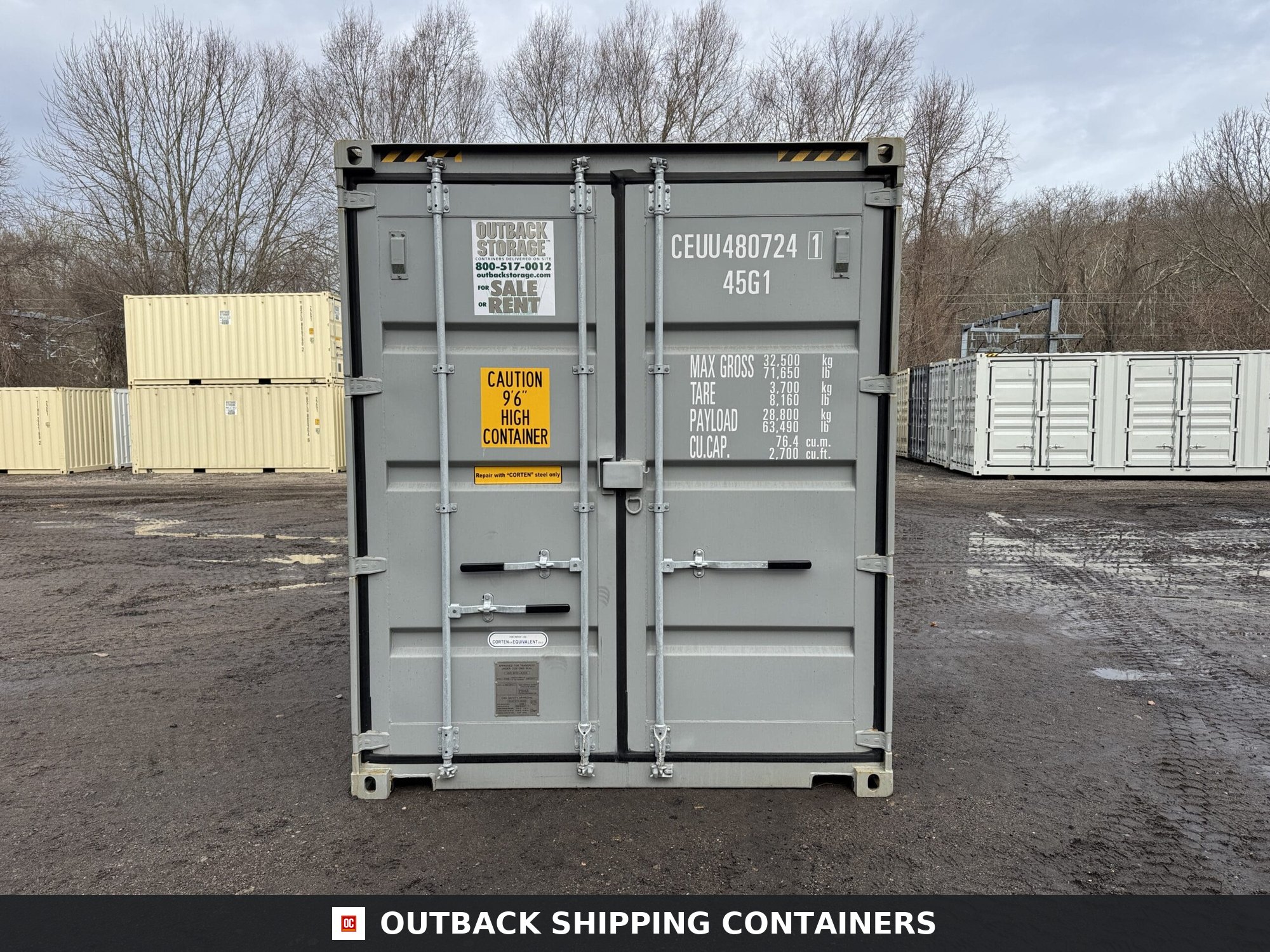 40ft New High Cube Shipping Container – Wind & Watertight – Gray — 40ft — new (image 3 of 12)