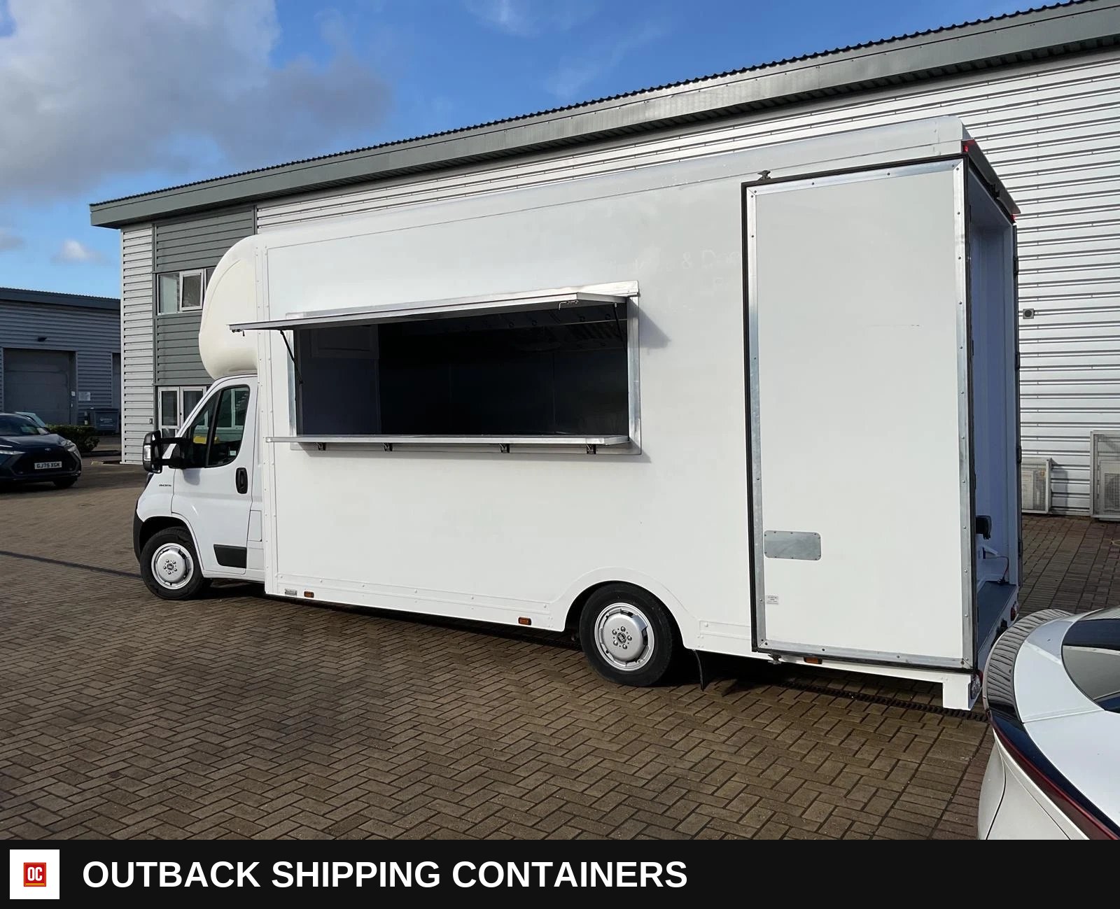Brand New Catering Van Food Truck — Ideal for Festivals & Street Food Markets — Driver-Side Profile | Outback Shipping Containers Brand New Catering Van Food Truck — Ideal for Festivals & Street Food Markets for sale — driver-side profile